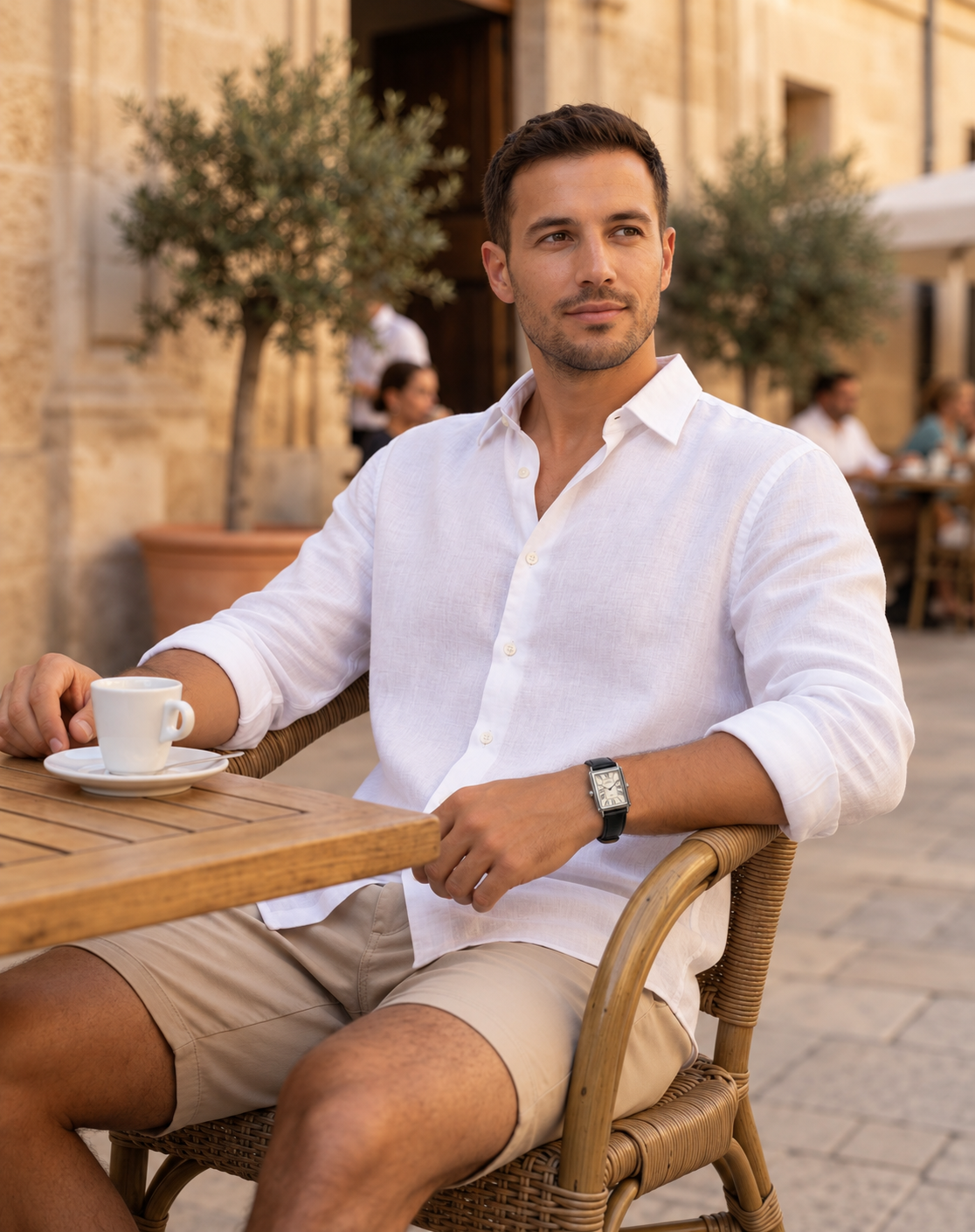 Men's Leather Strap Watch