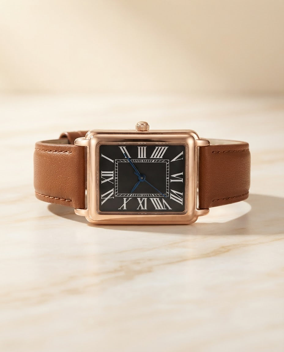 Men's Leather Strap Watch