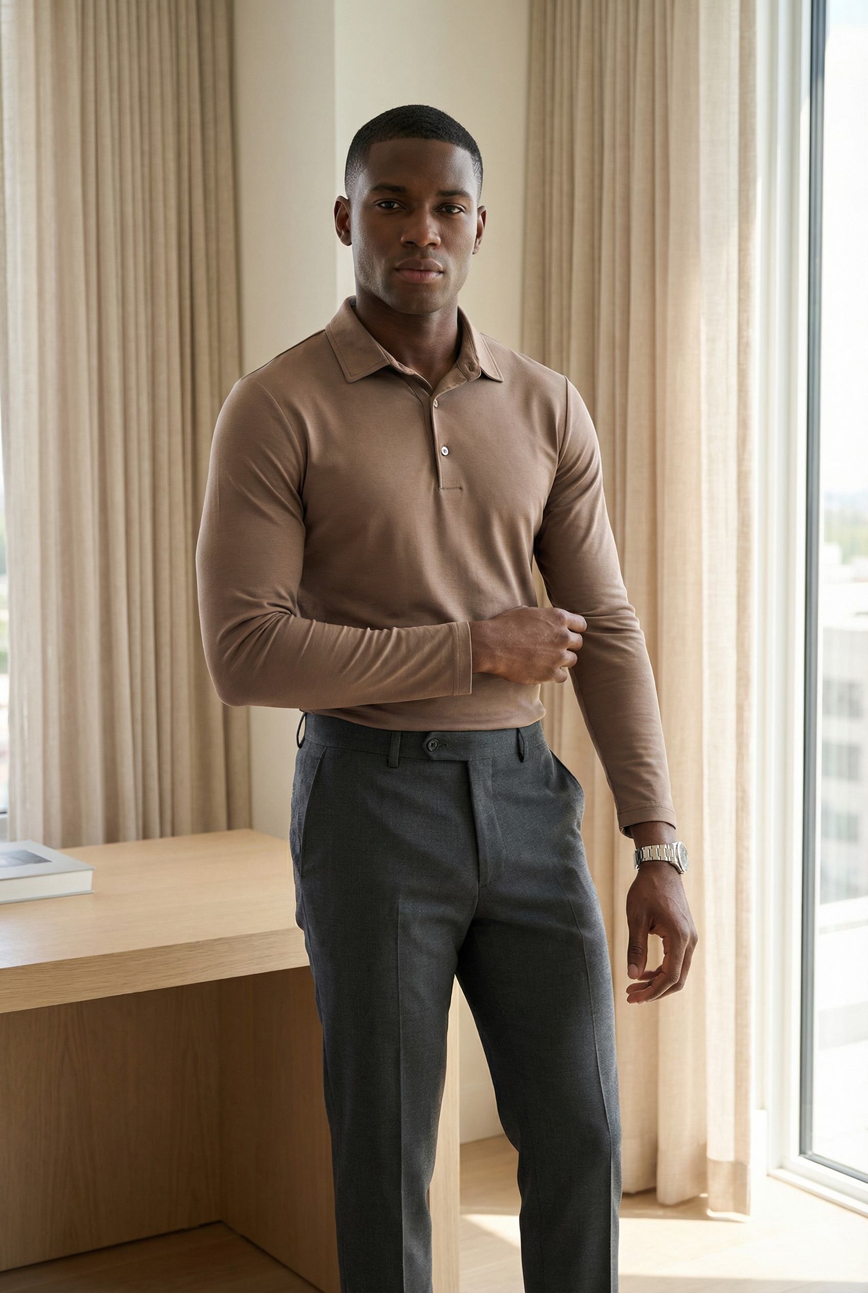 Men's Long Sleeve Polo Shirt