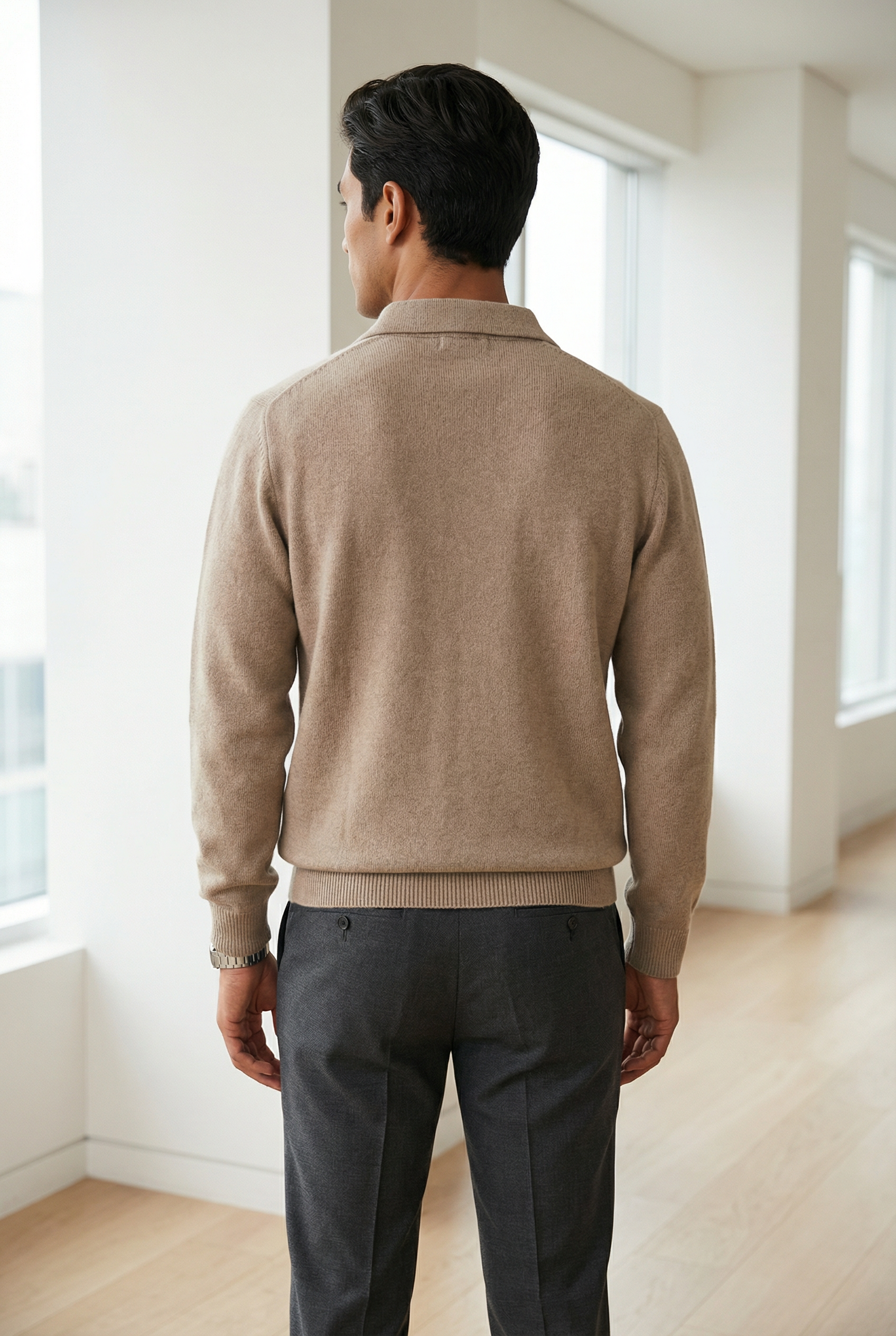 Men's Knitted Polo Jumper