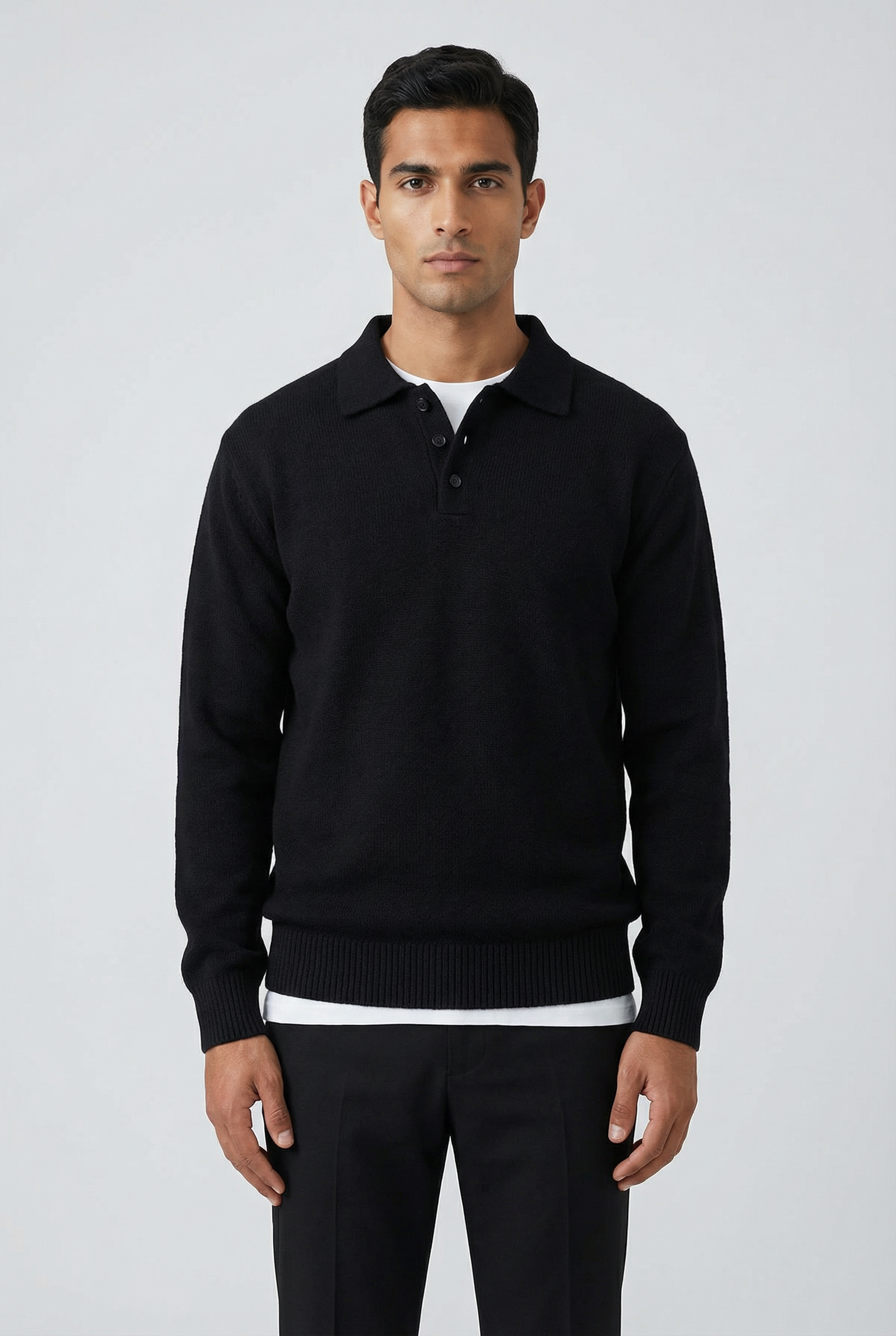 Men's Knitted Polo Jumper