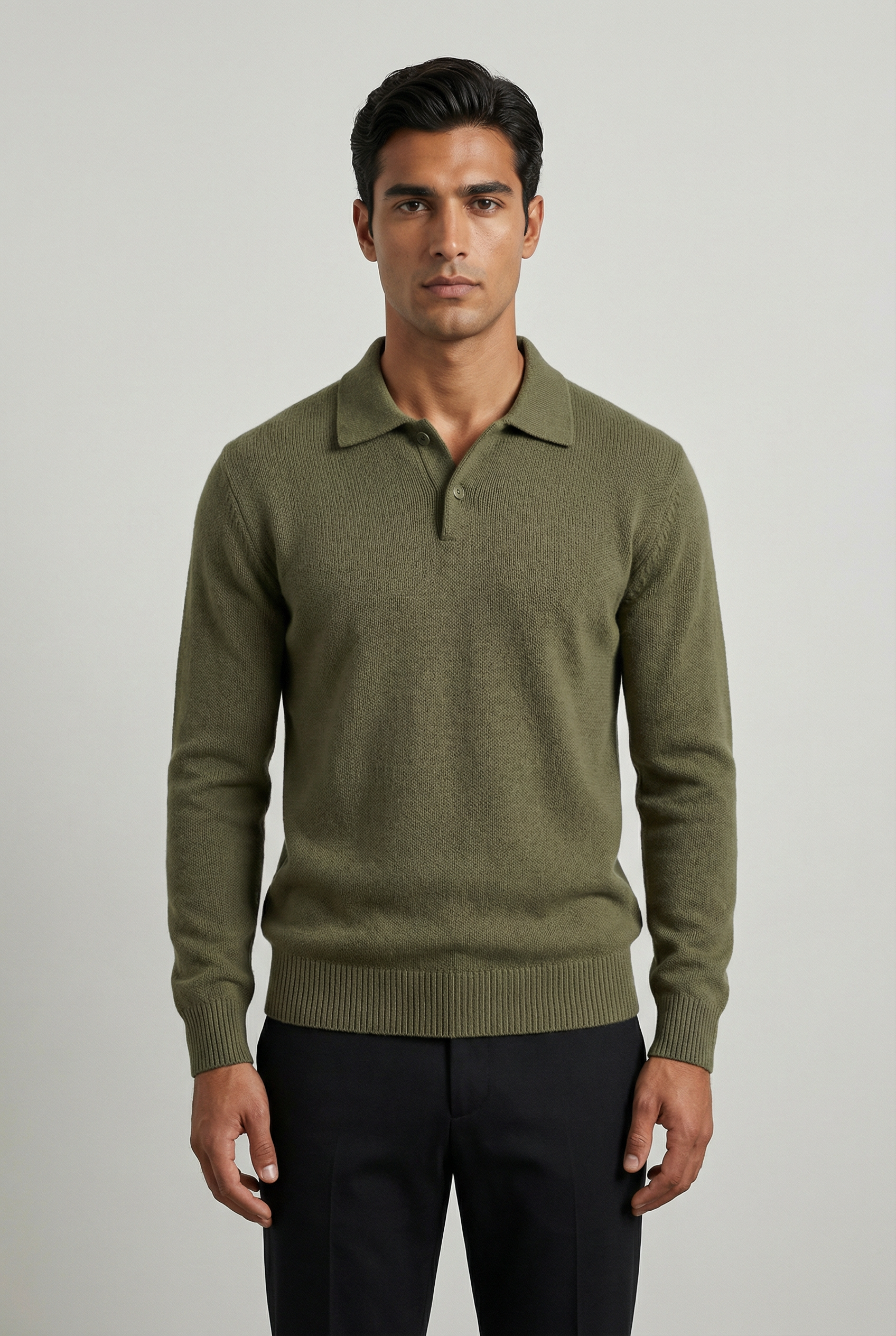 Men's Knitted Polo Jumper