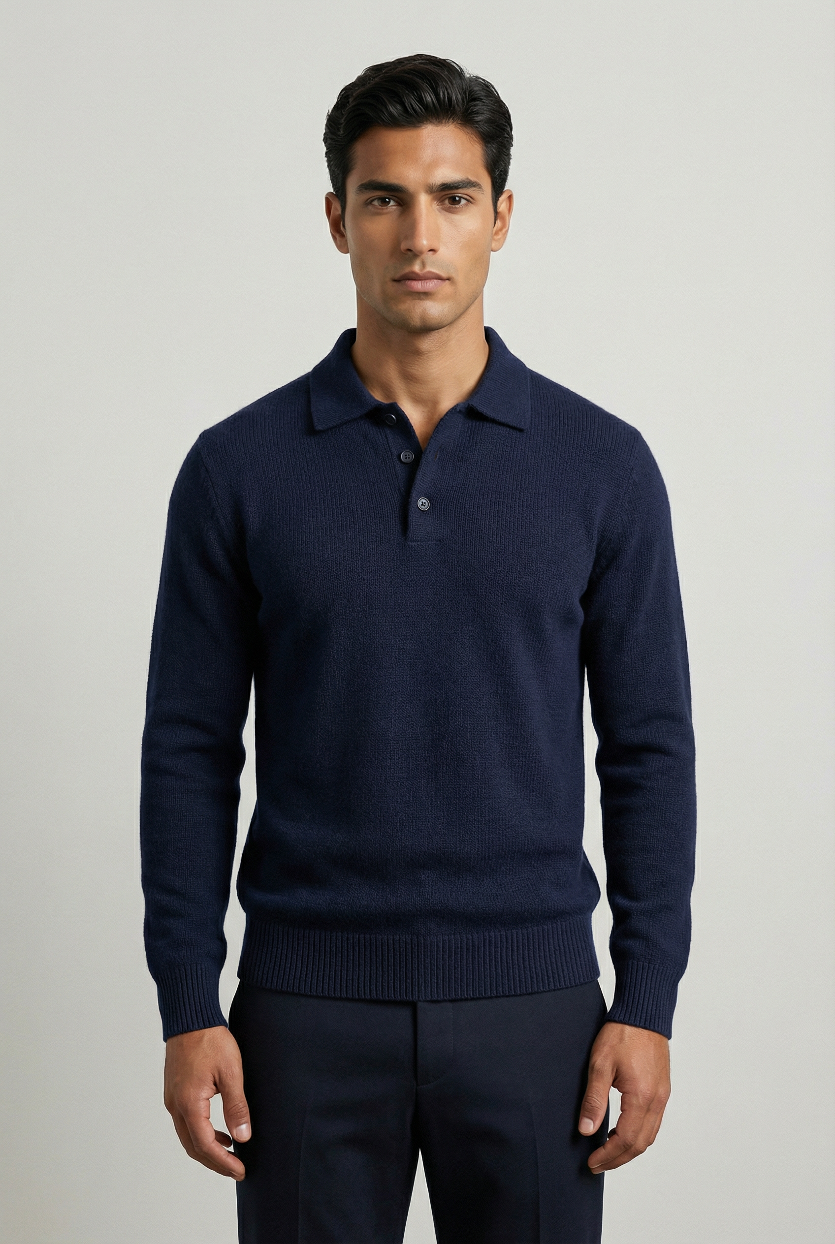 Men's Knitted Polo Jumper