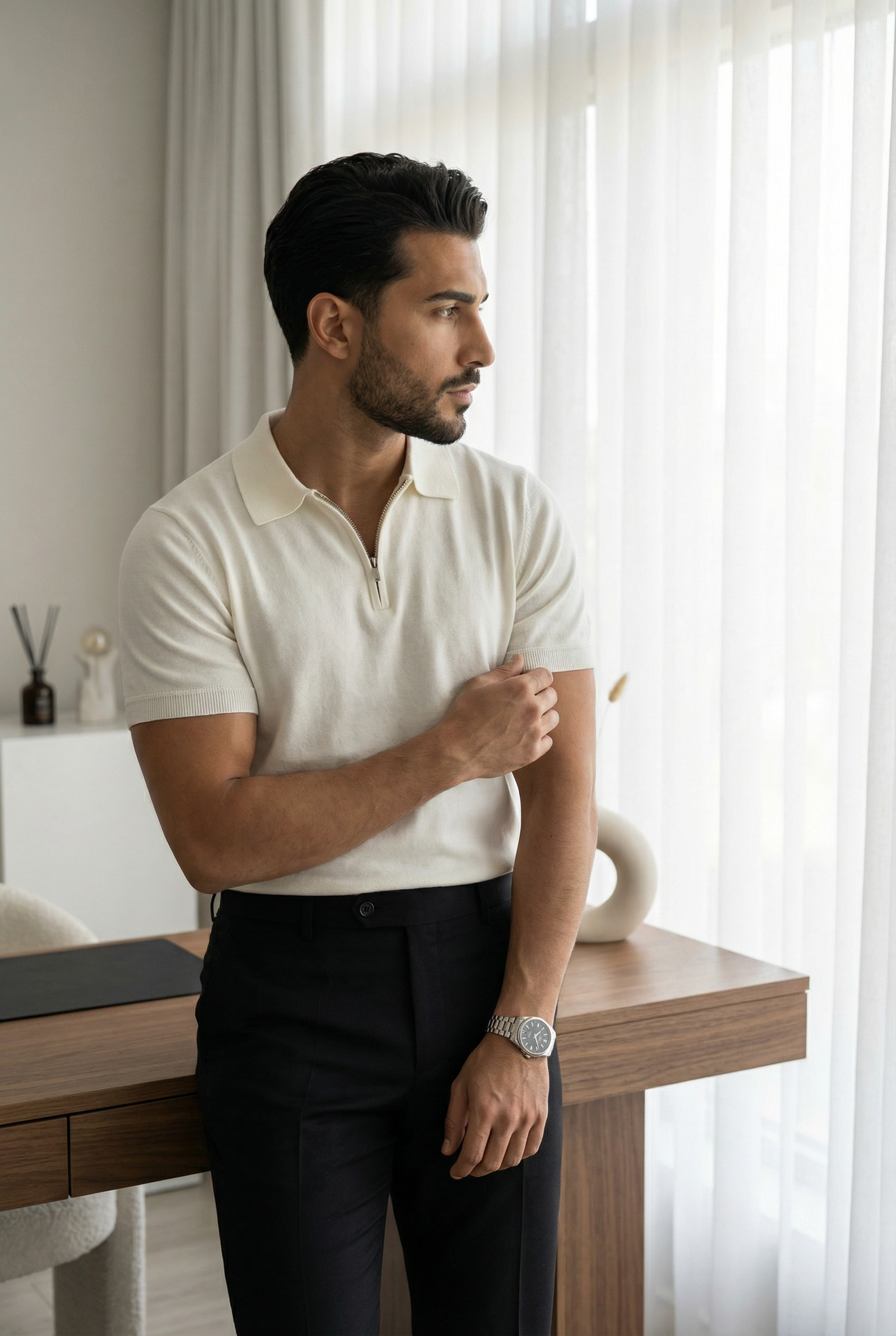 Men's Zip Polo Shirt