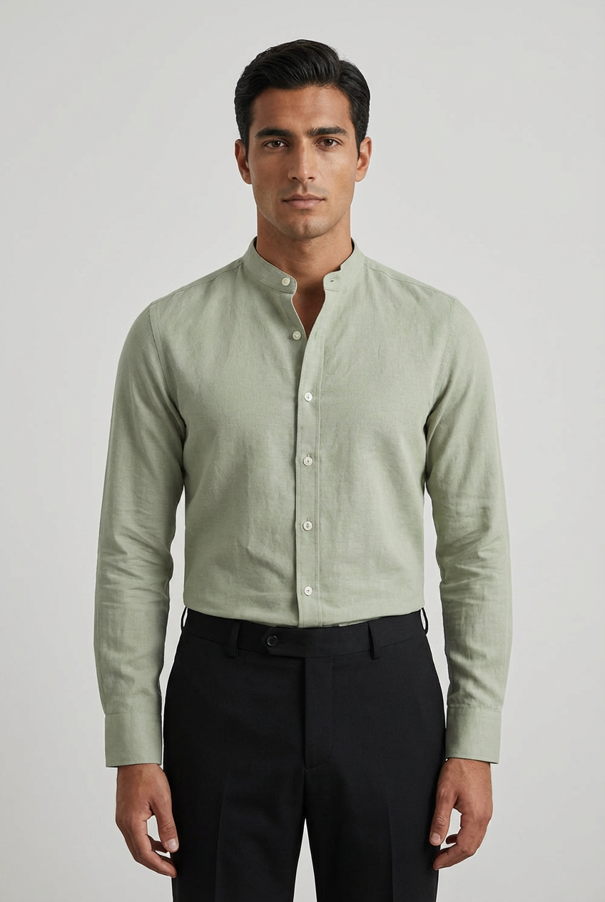 Men's Grandad Collar Shirt
