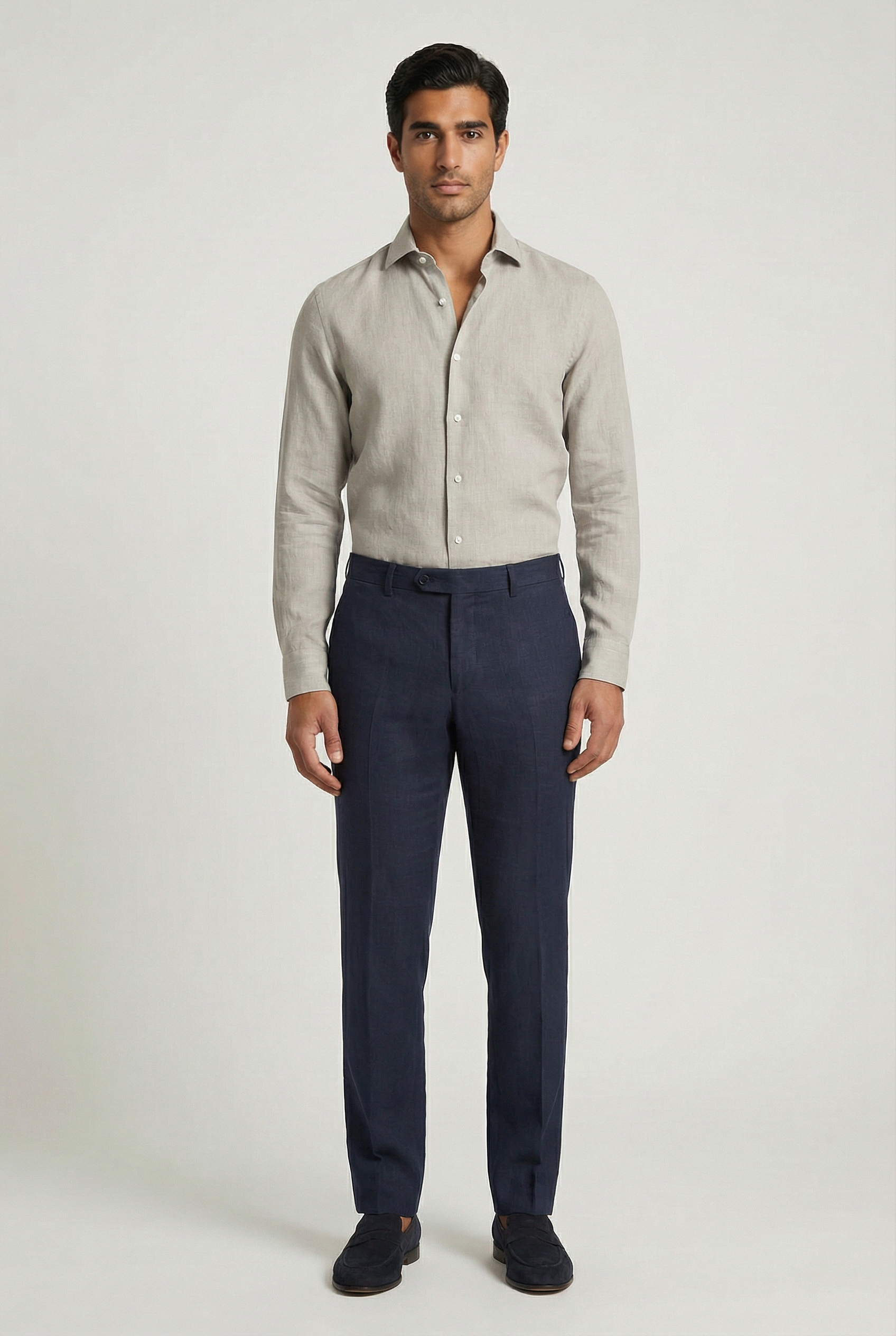 Men's Pleated Linen Trousers