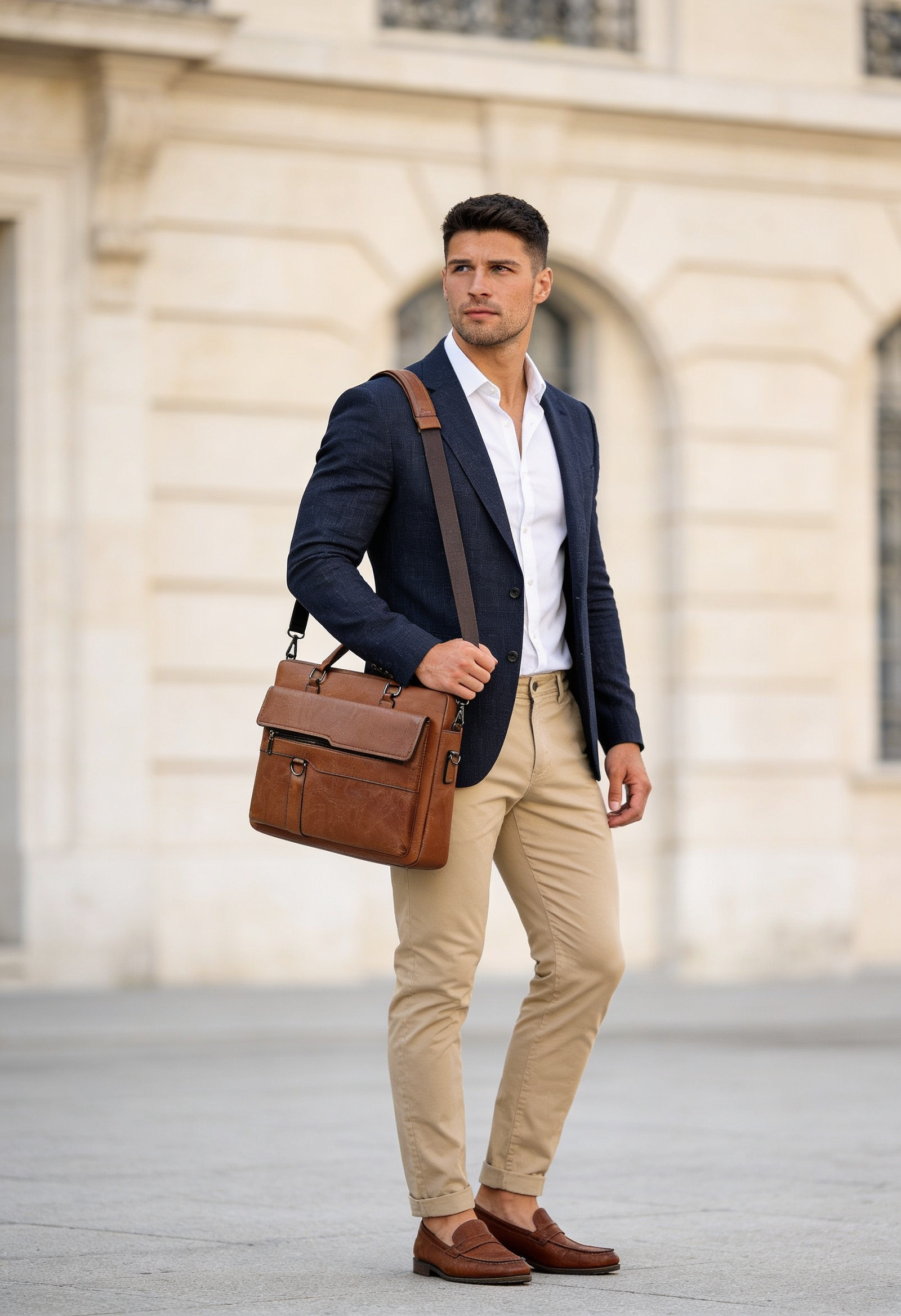 Men's Leather Briefcase Bag
