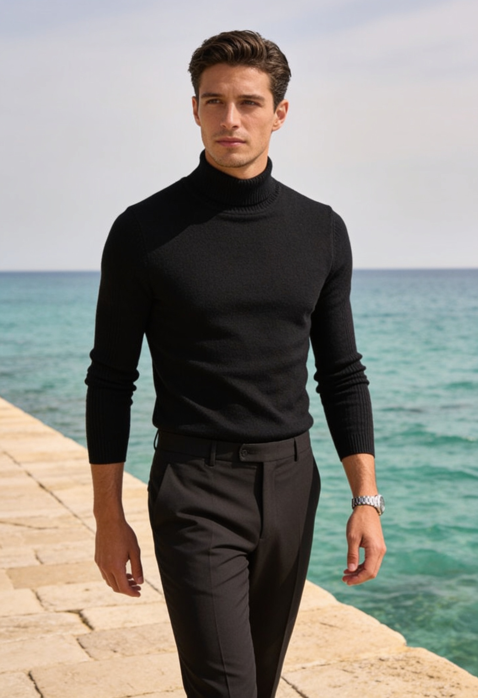 Men's Polo Neck Jumper