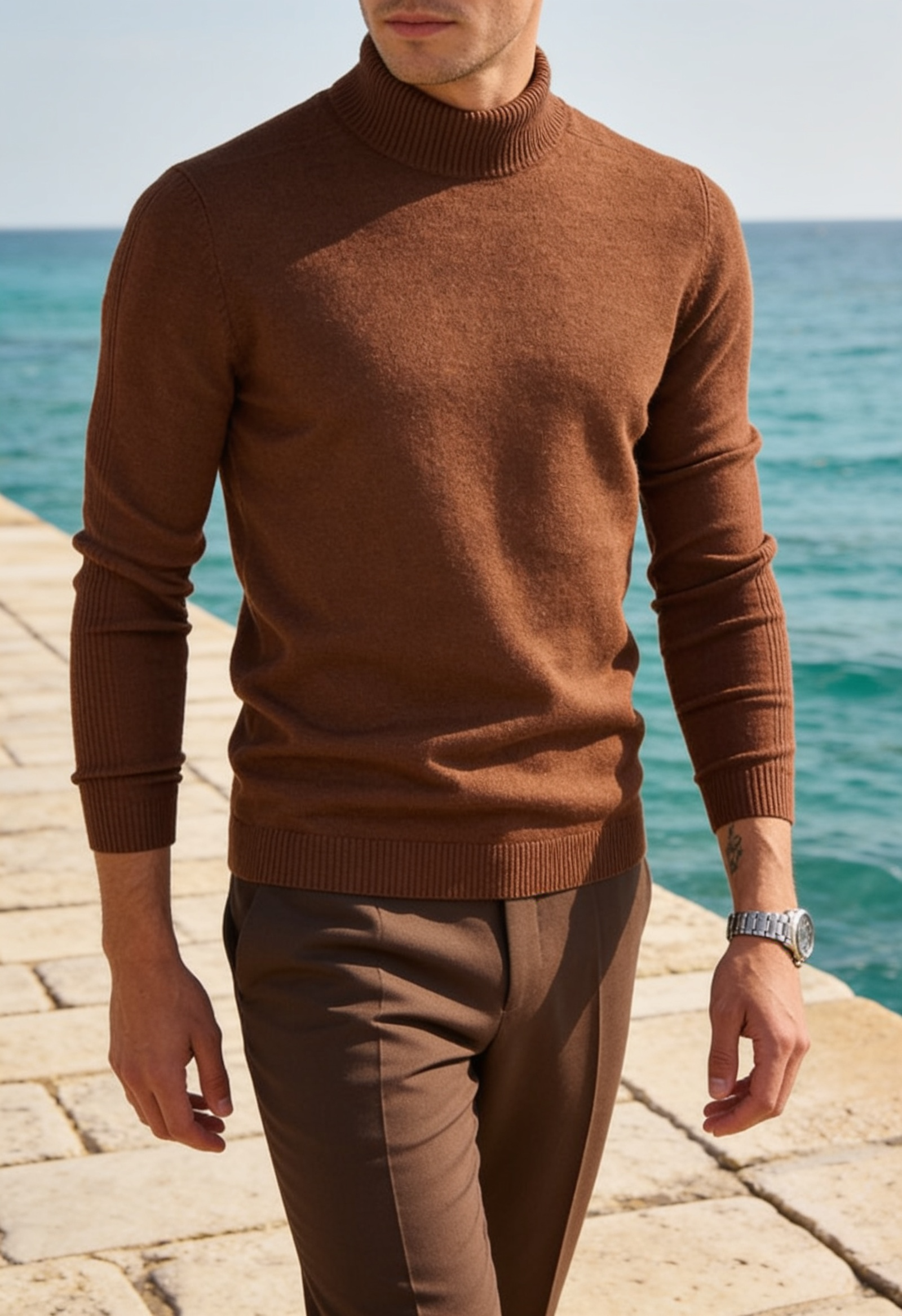 Men's Polo Neck Jumper