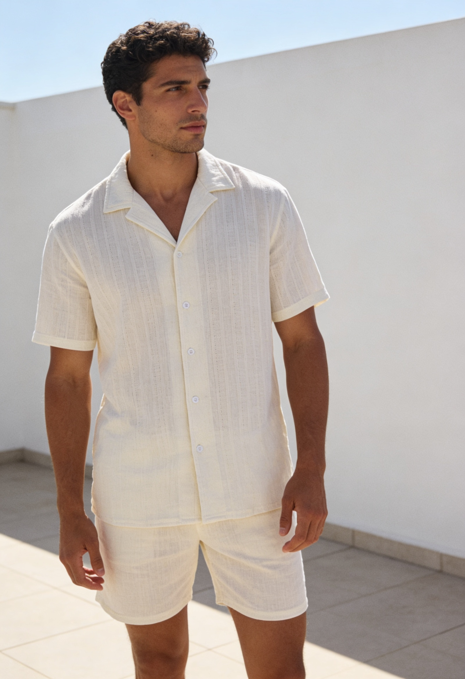 Men's Textured Linen Set – Summer Edition