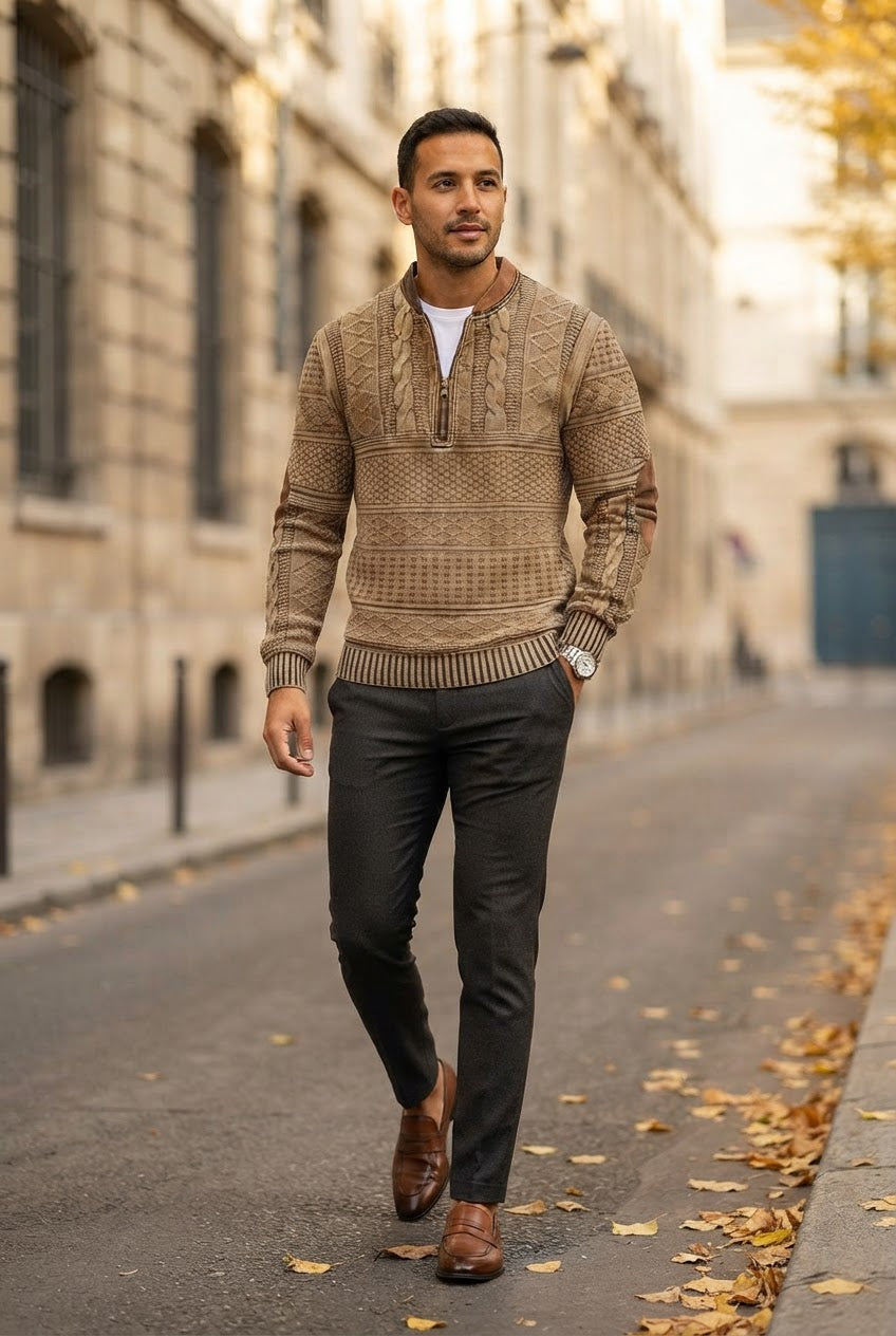 Men's Cable Knit Quarter Zip Jumper