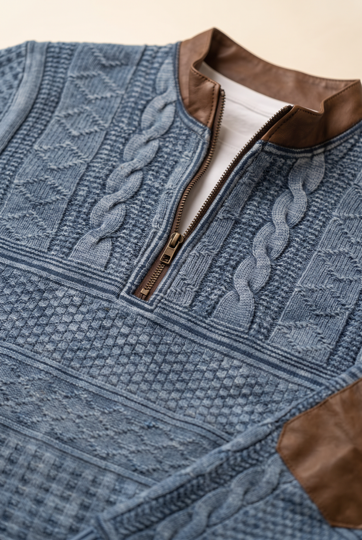 Men's Cable Knit Quarter Zip Jumper
