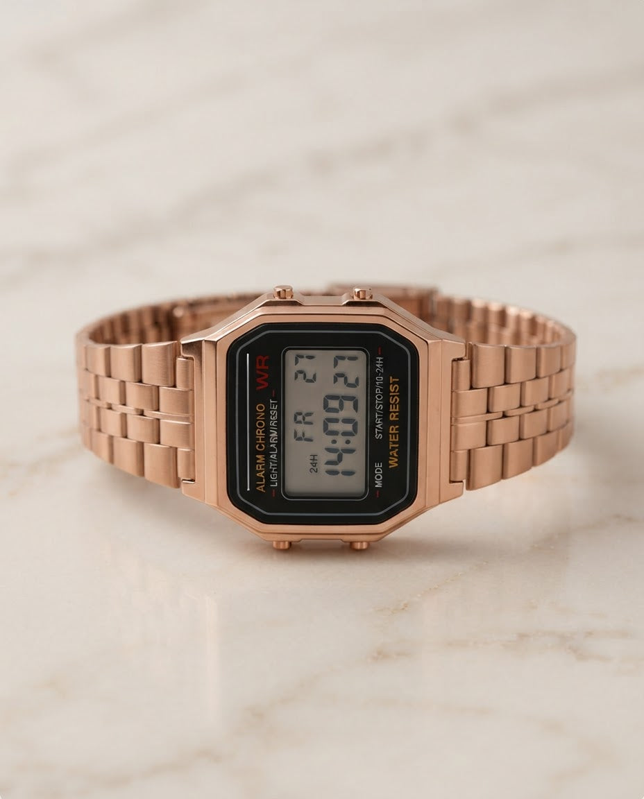 men's retro digital watch