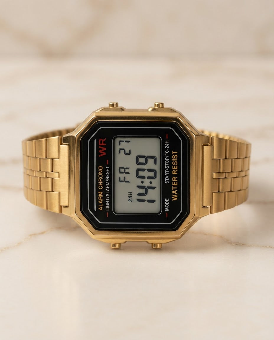 men's retro digital watch
