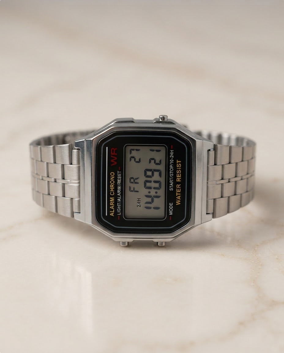 men's retro digital watch