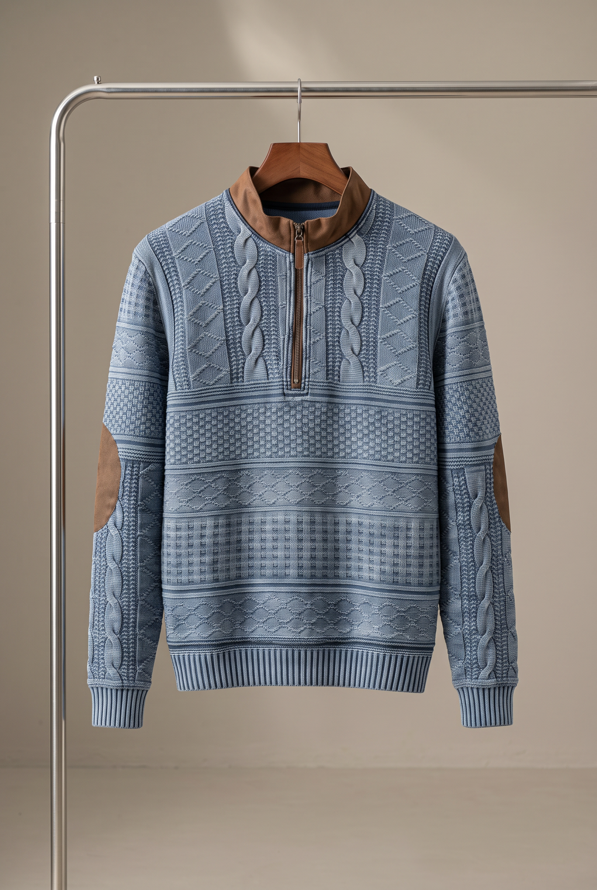 Men's Cable Knit Quarter Zip Jumper