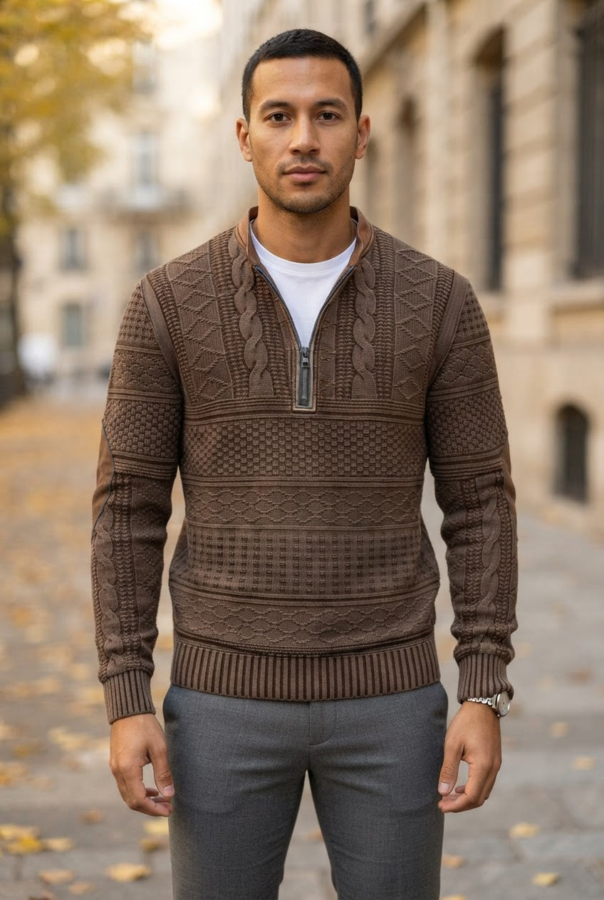 Men's Cable Knit Quarter Zip Jumper