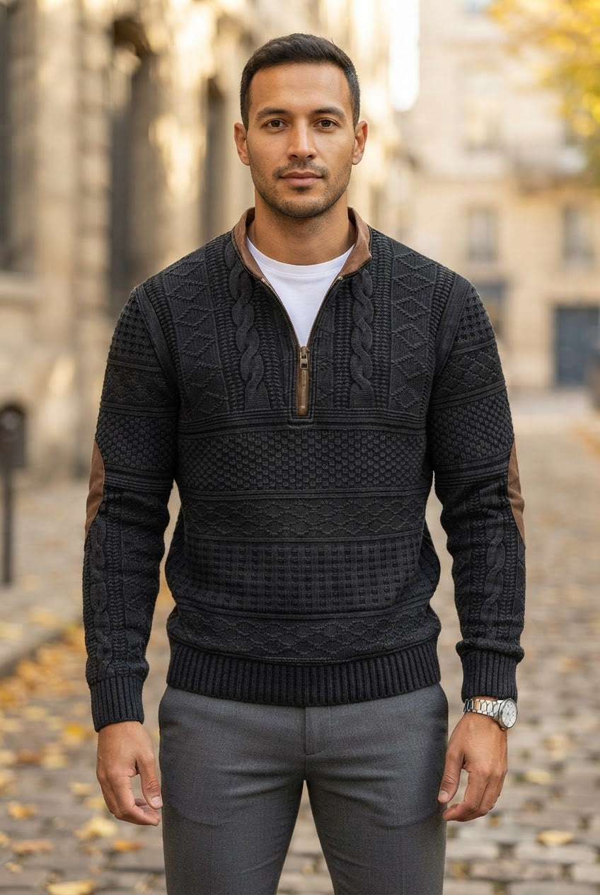 Men's Cable Knit Quarter Zip Jumper