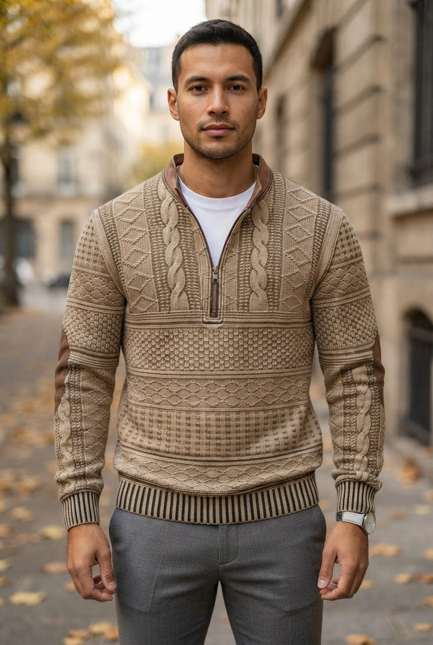 Men's Cable Knit Quarter Zip Jumper
