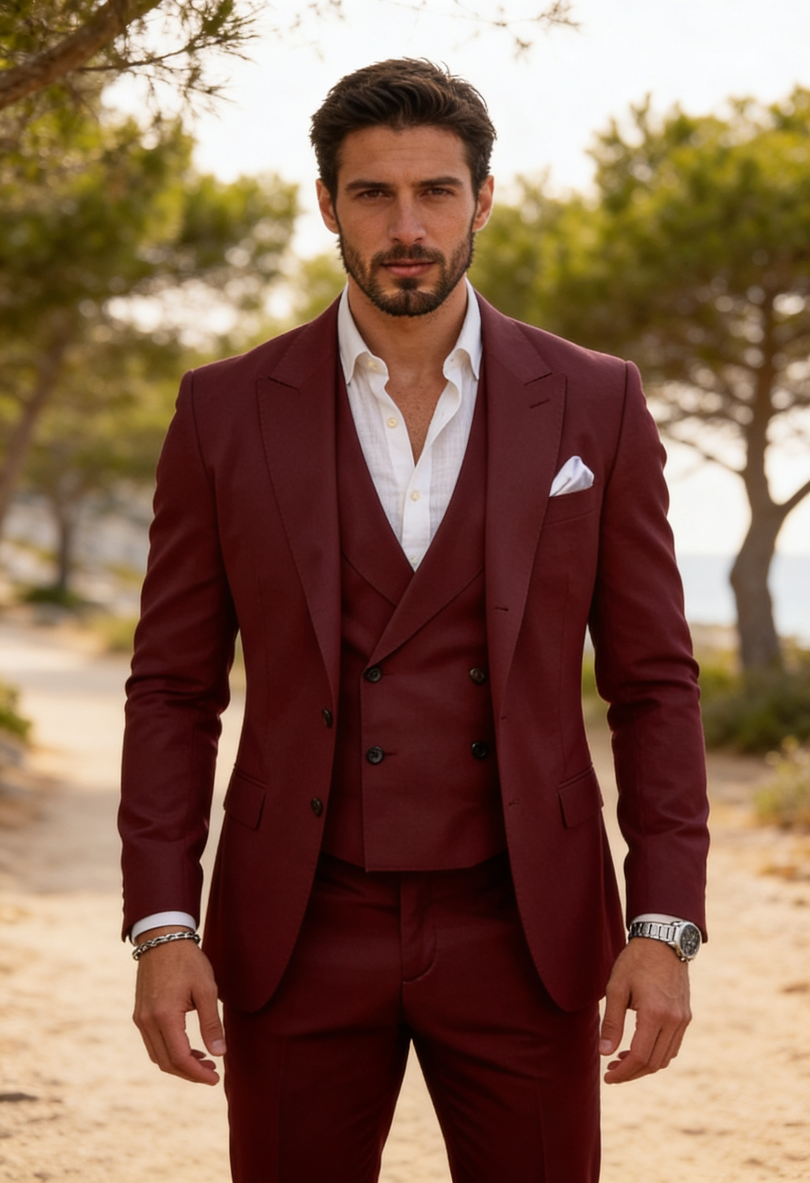 Men's Double Breasted Three Piece Suit