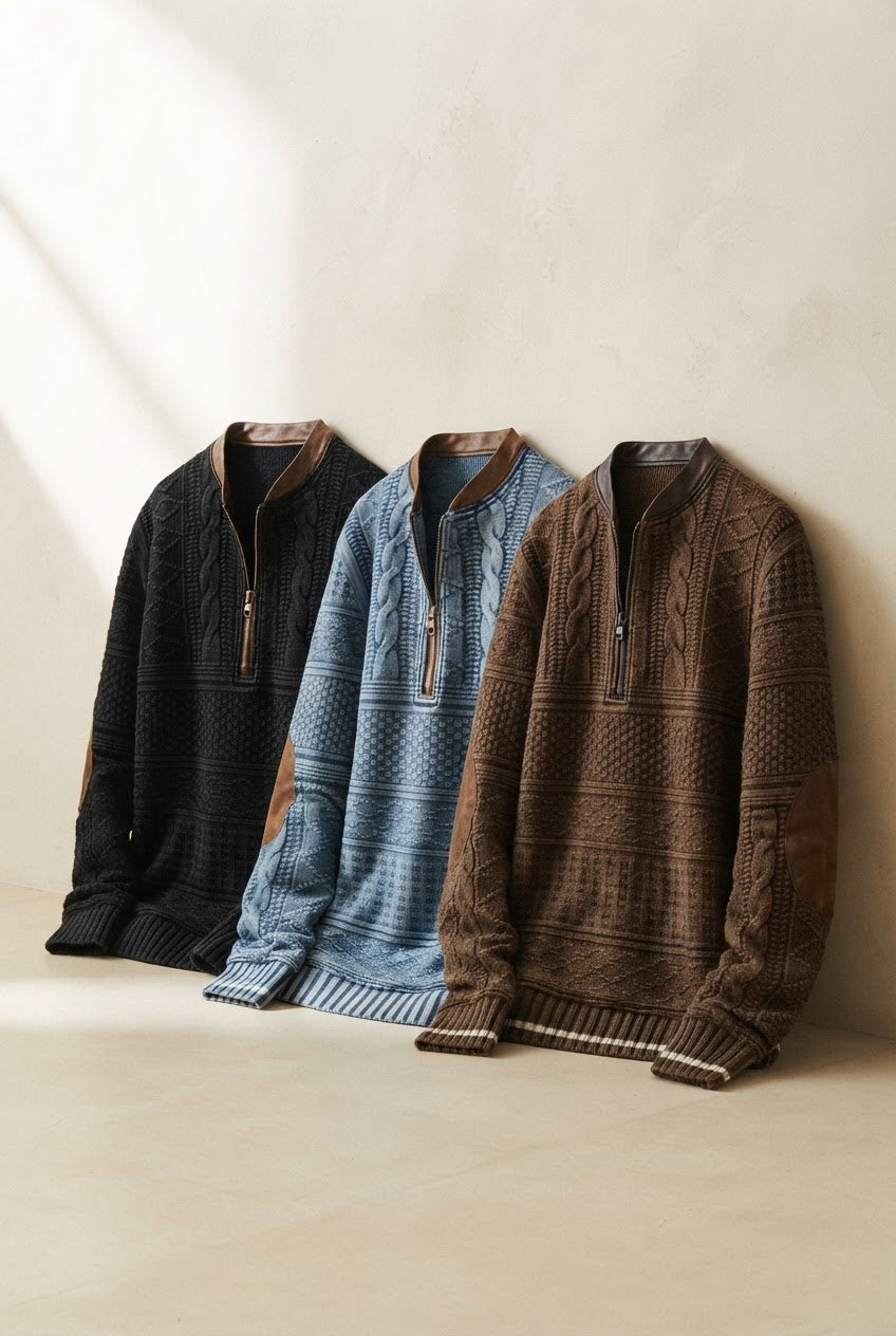 Men's Cable Knit Quarter Zip Jumper