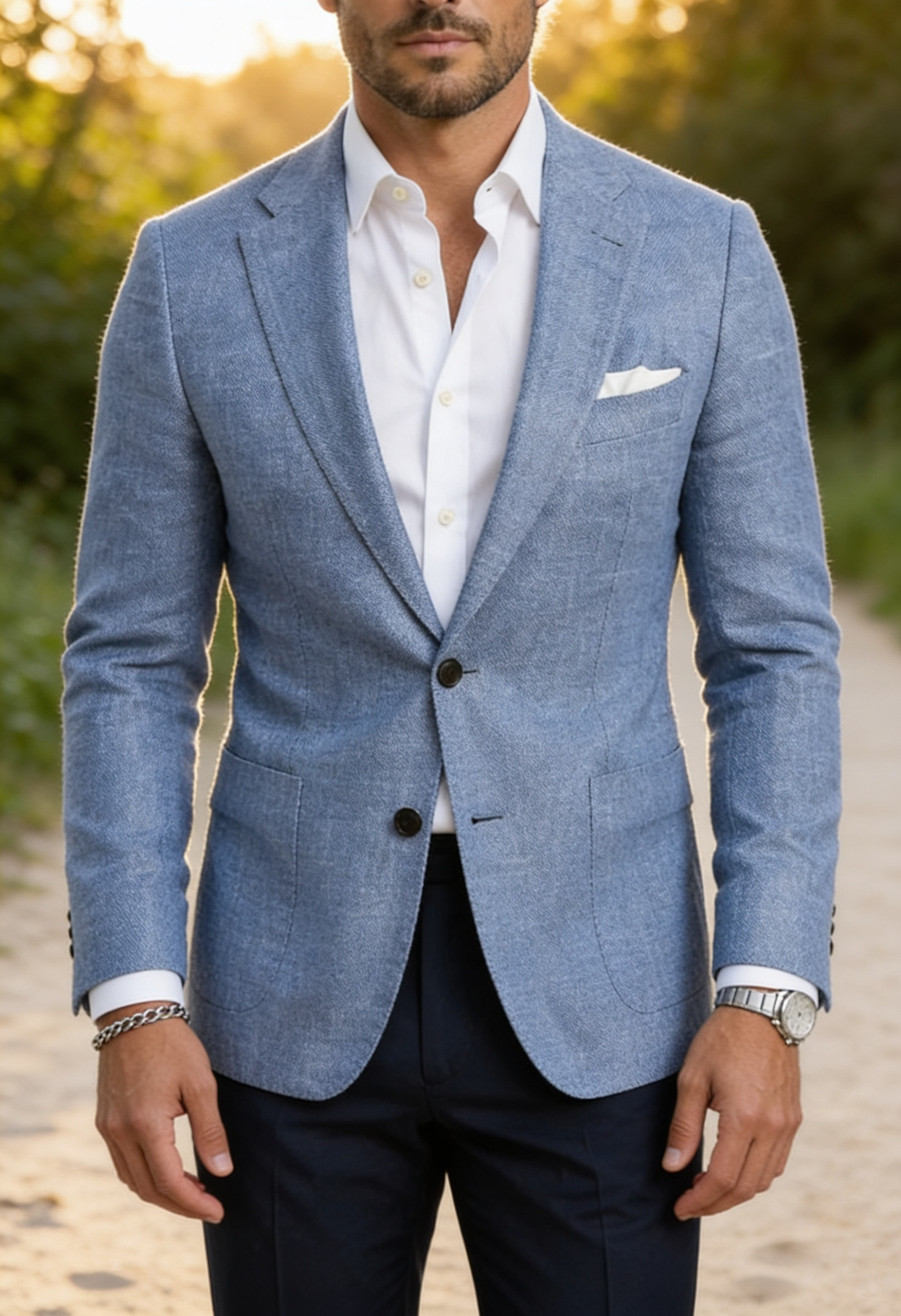 Men's Slim Fit Linen Blazer