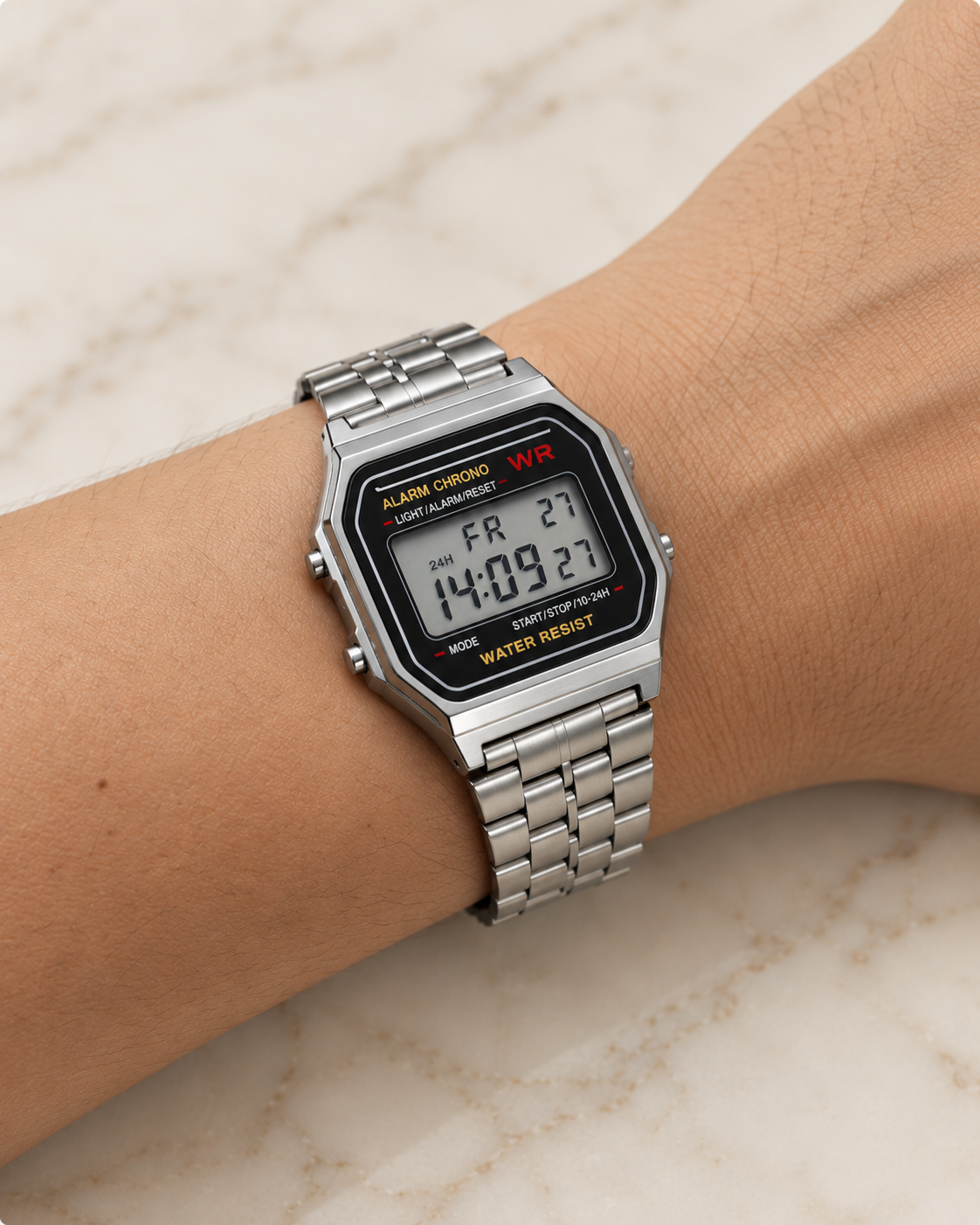 men's retro digital watch
