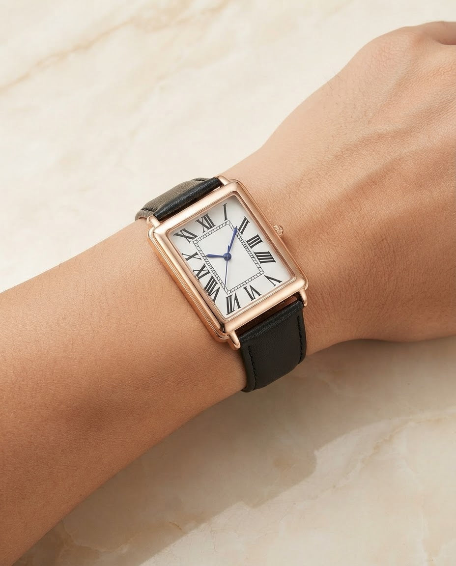 Men's Leather Strap Watch