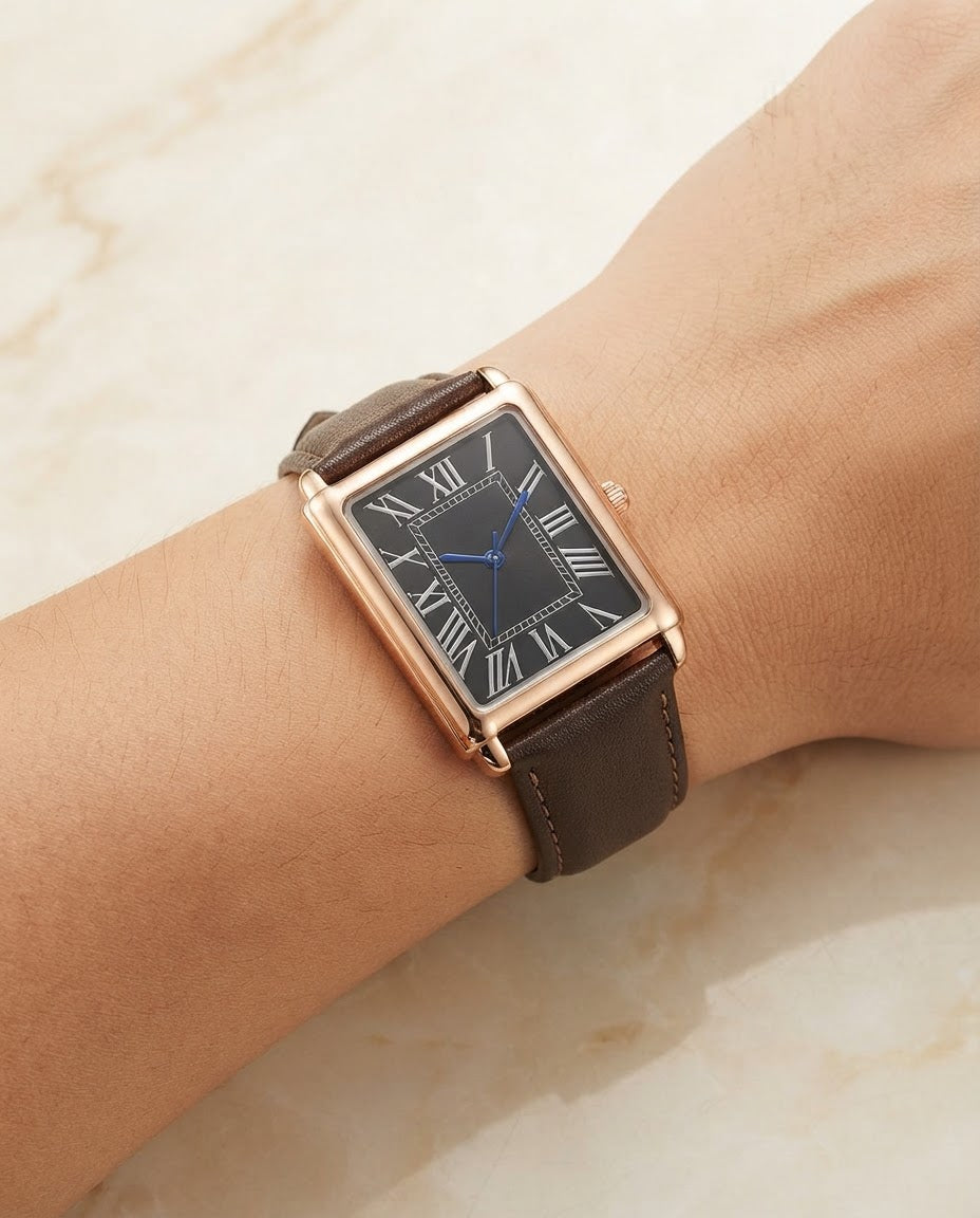Men's Leather Strap Watch