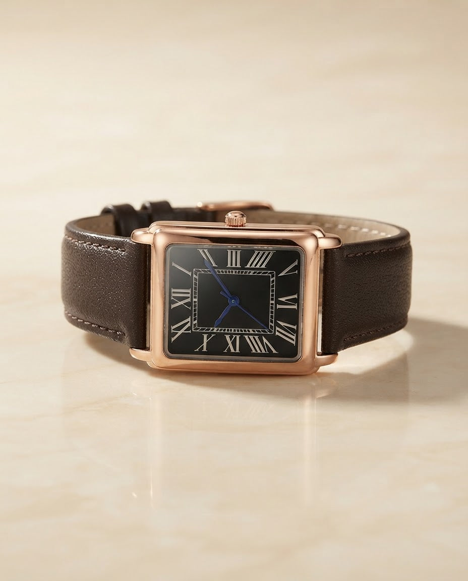 Men's Leather Strap Watch