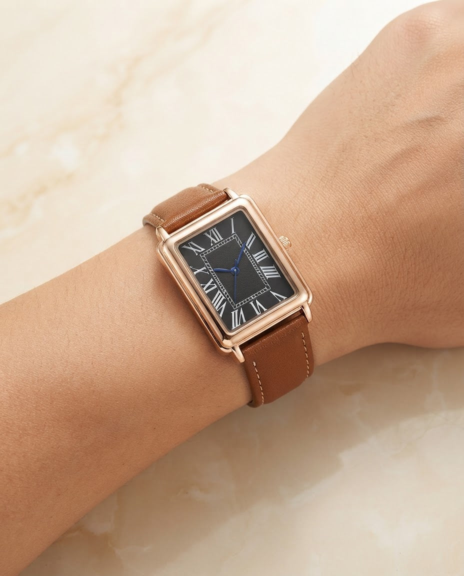 Men's Leather Strap Watch