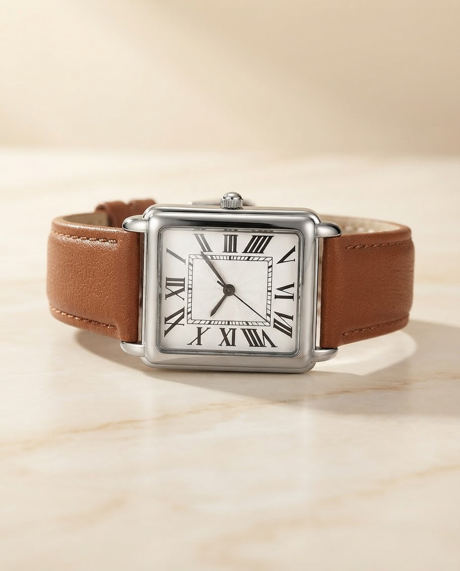 Men's Leather Strap Watch