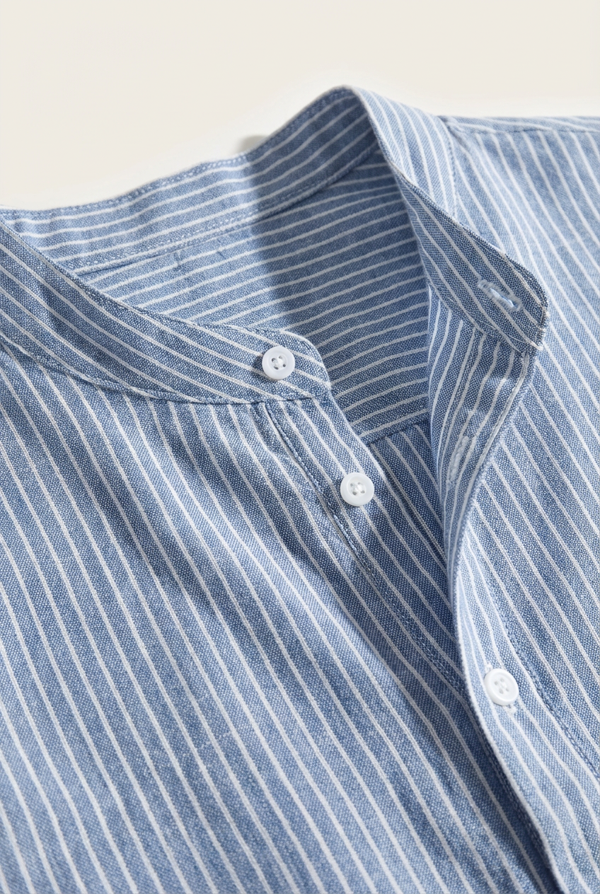 Men's Striped Grandad Shirt