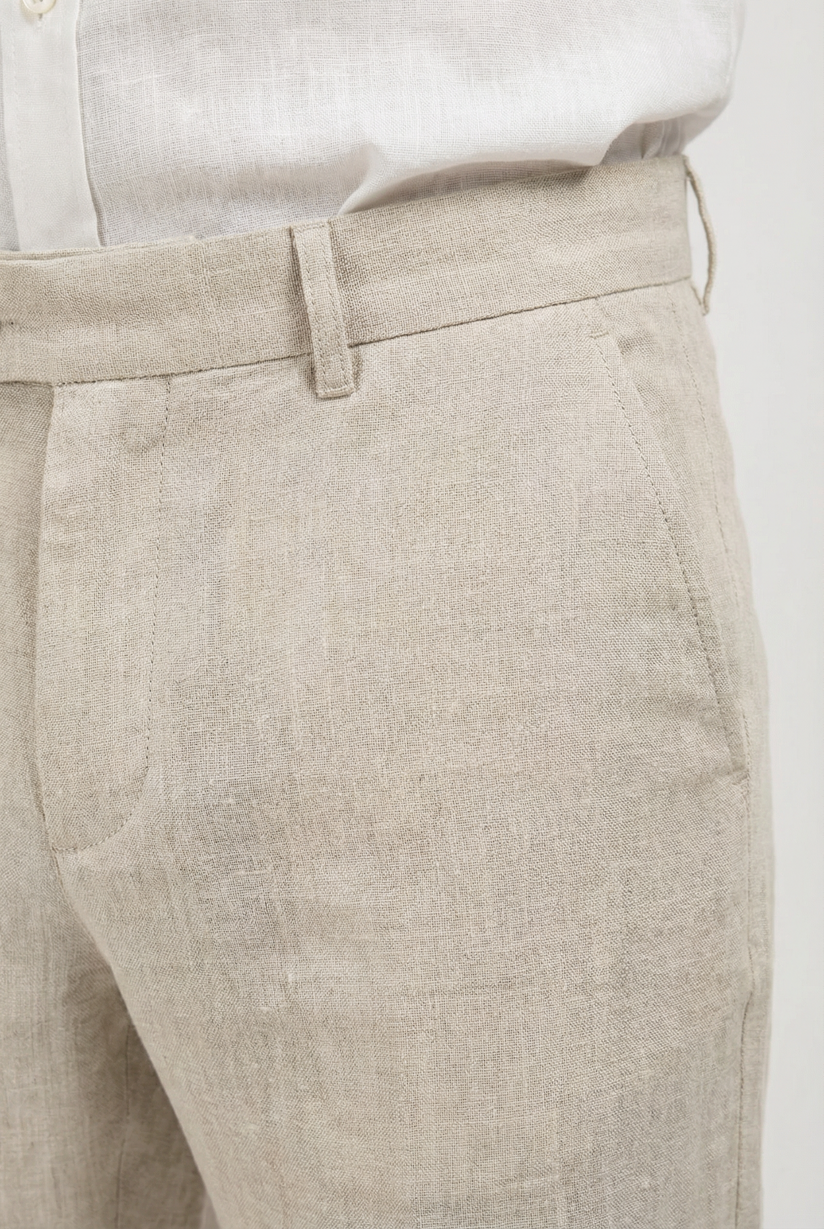 Men's Pleated Linen Trousers