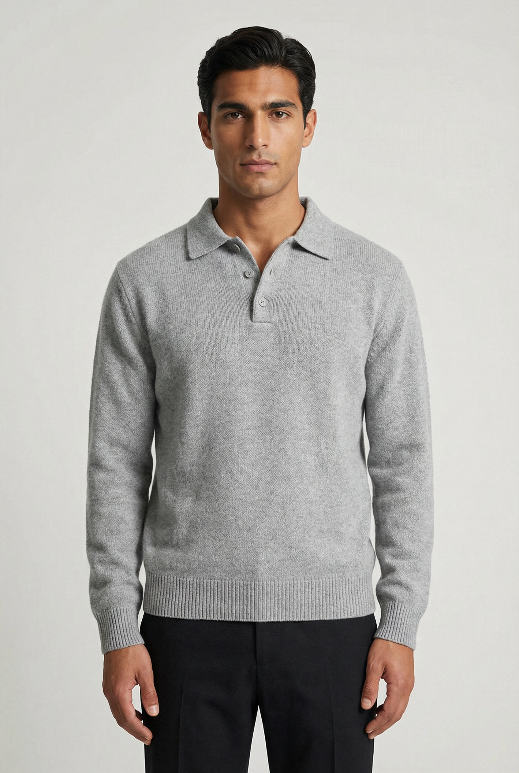 Men's Knitted Polo Jumper