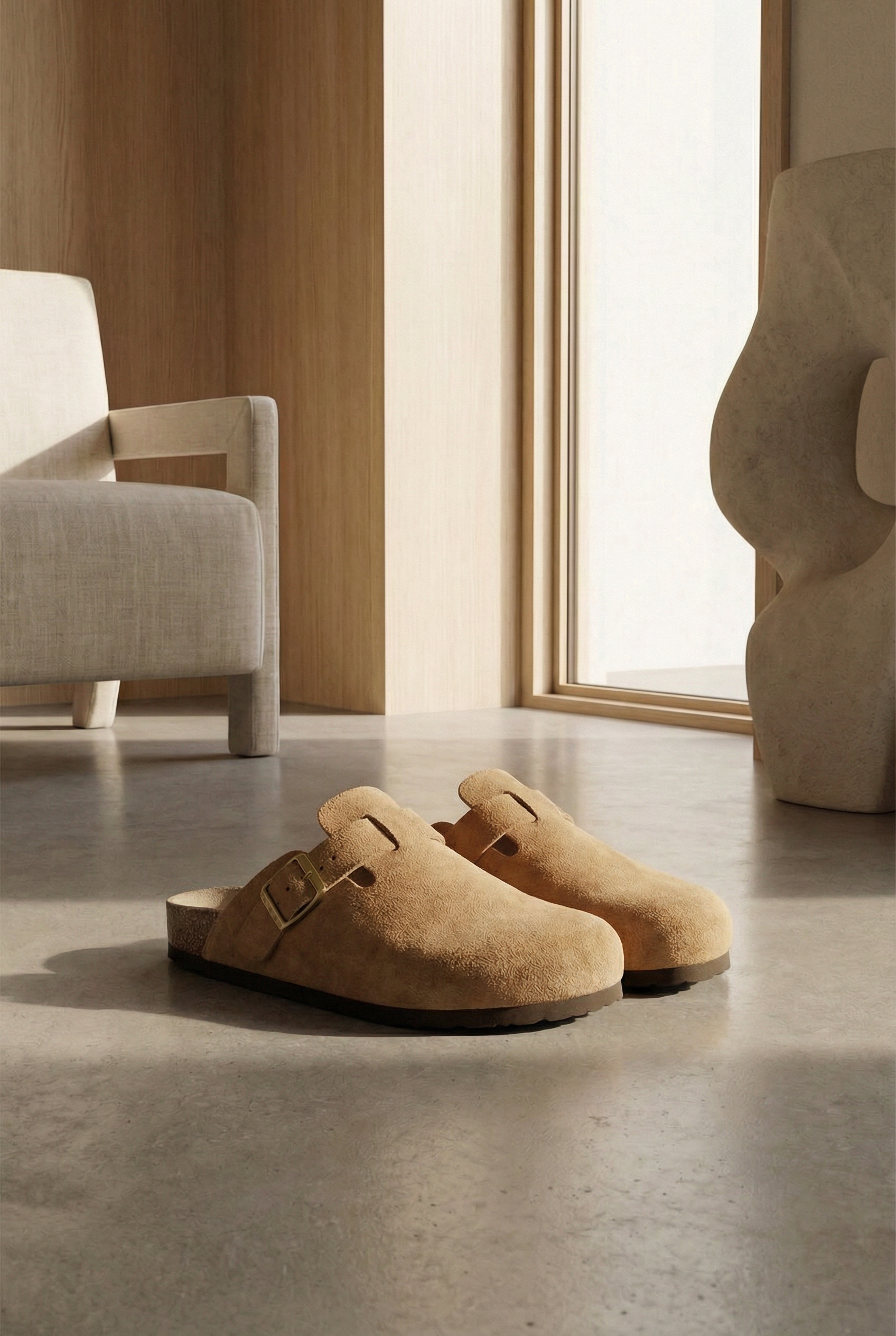 Men's Suede Slide Sandals