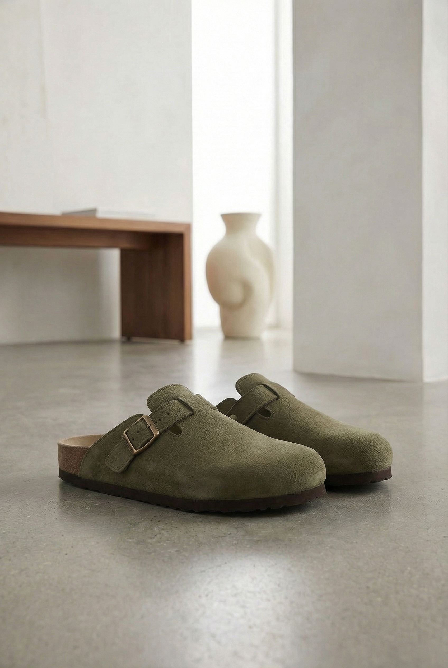 Men's Suede Slide Sandals