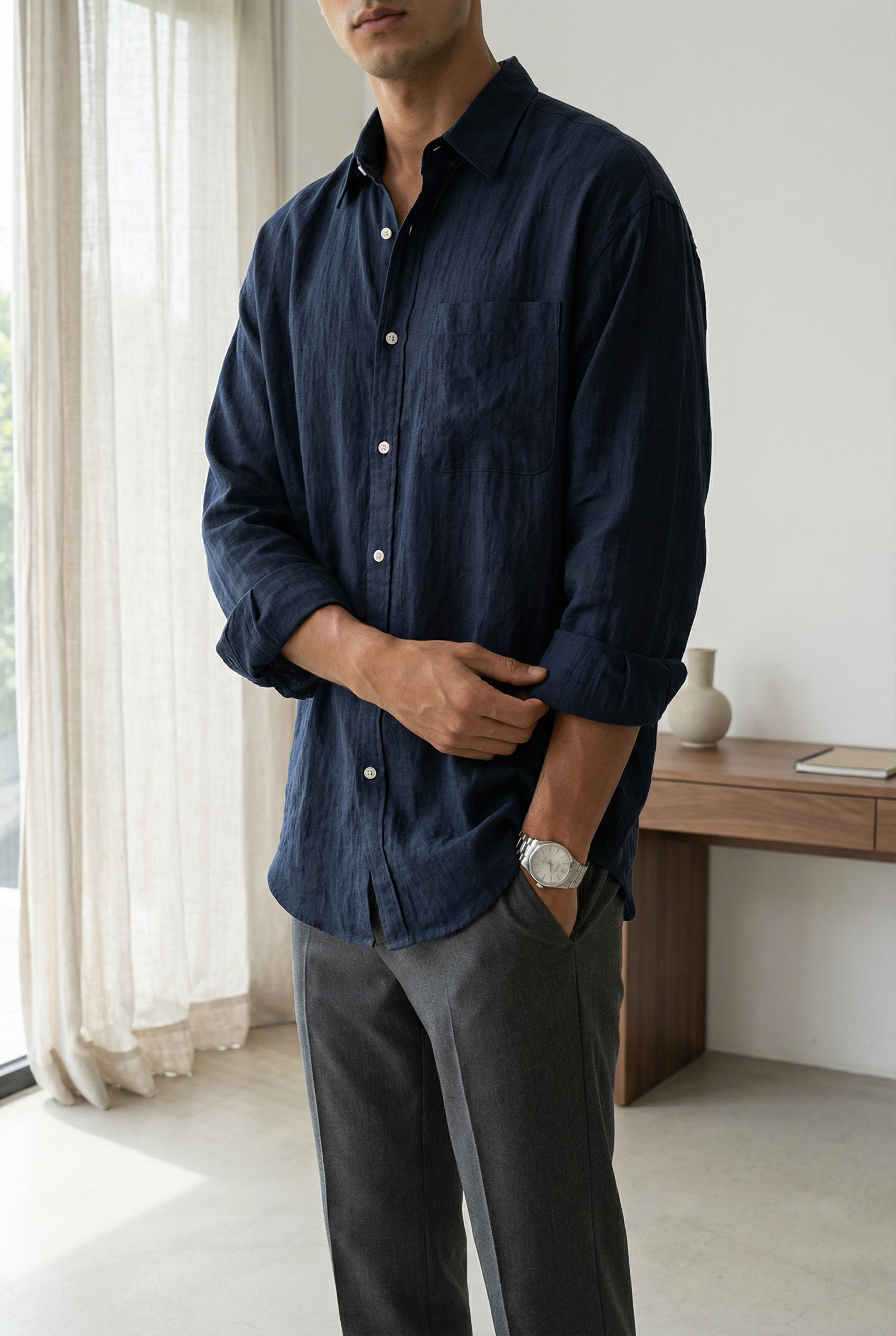 Men's Linen Overshirt