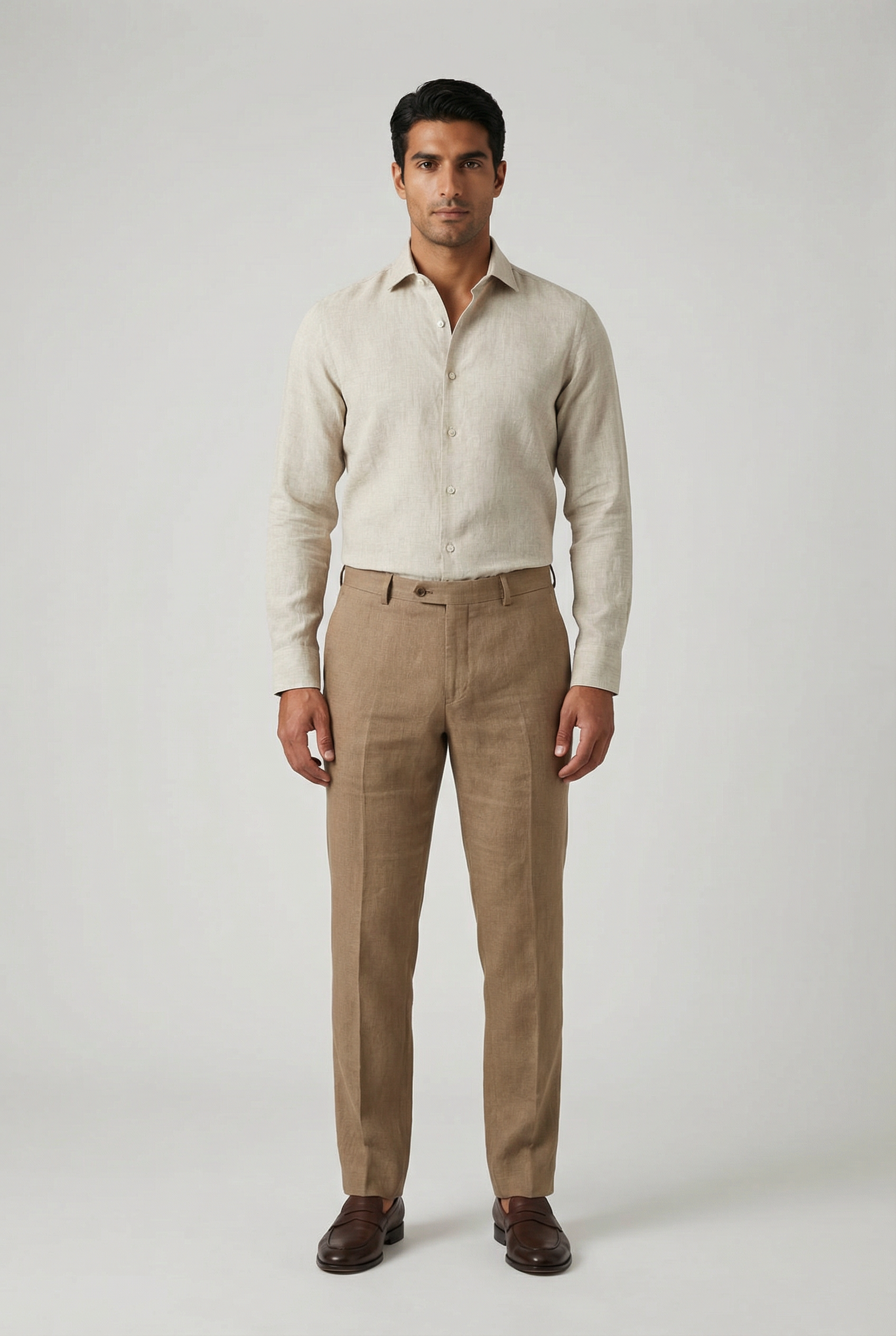Men's Pleated Linen Trousers
