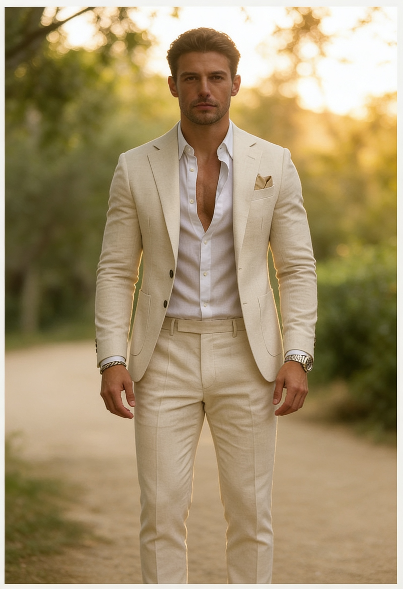 Men's Slim Fit Summer Suit