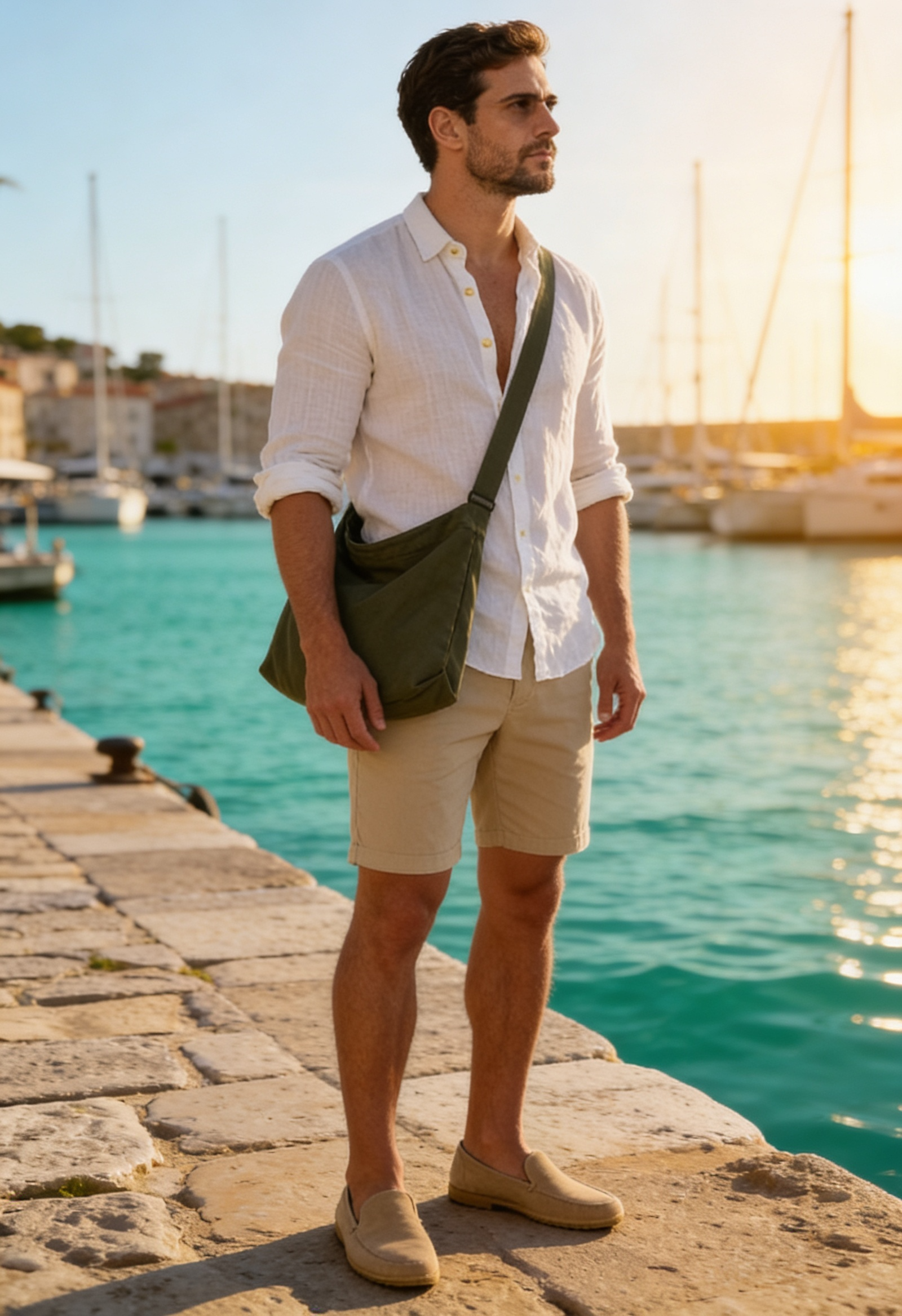 Men's Canvas Crossbody Messenger Bag