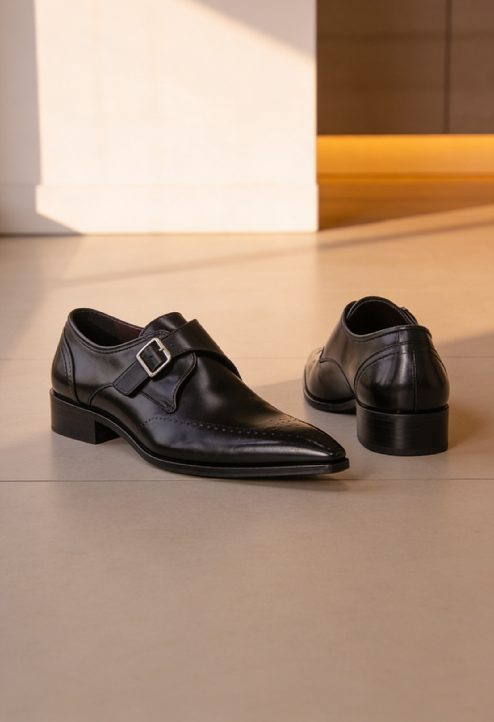 Men's Leather Monk Strap Dress Loafer