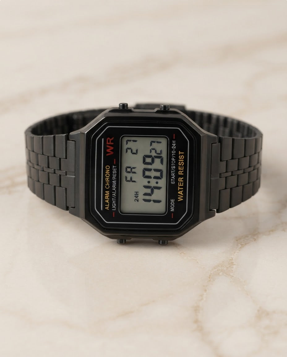 men's retro digital watch