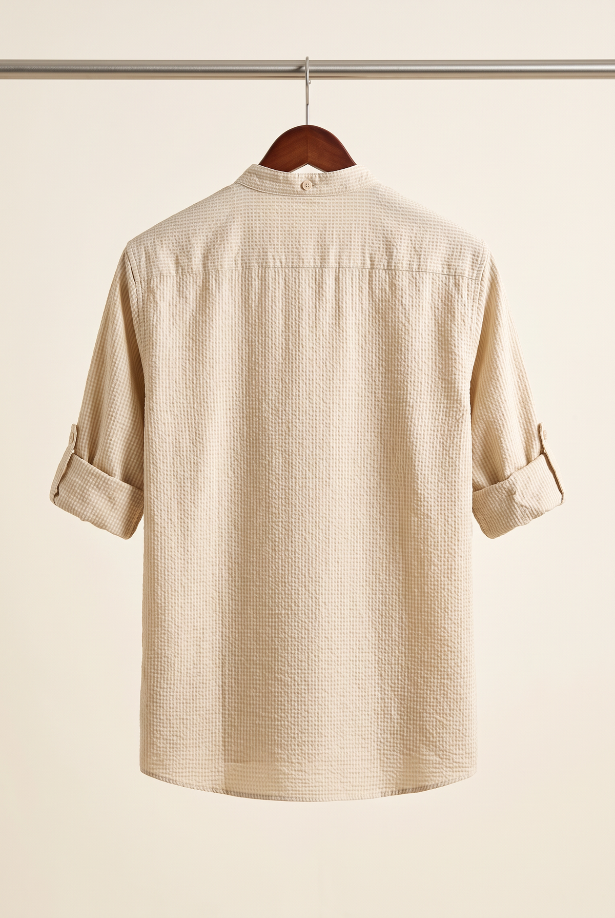 Men's Cotton Henley Shirt – Roll Sleeve