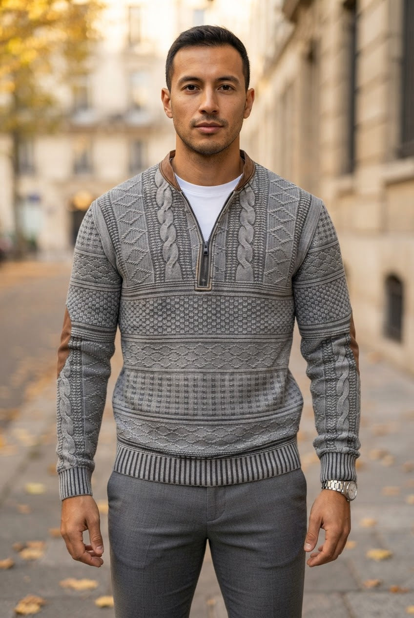 Men's Cable Knit Quarter Zip Jumper