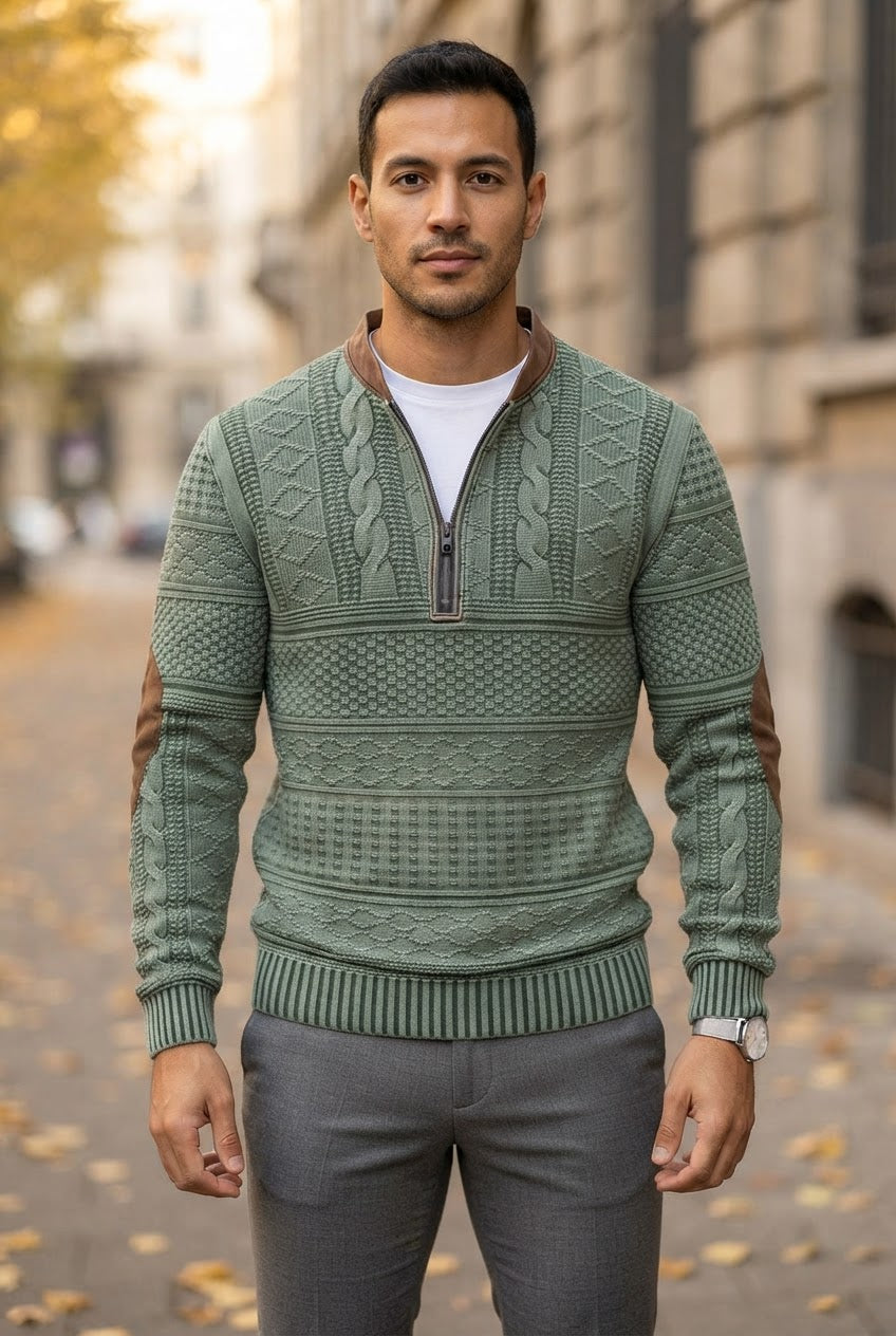 Men's Cable Knit Quarter Zip Jumper