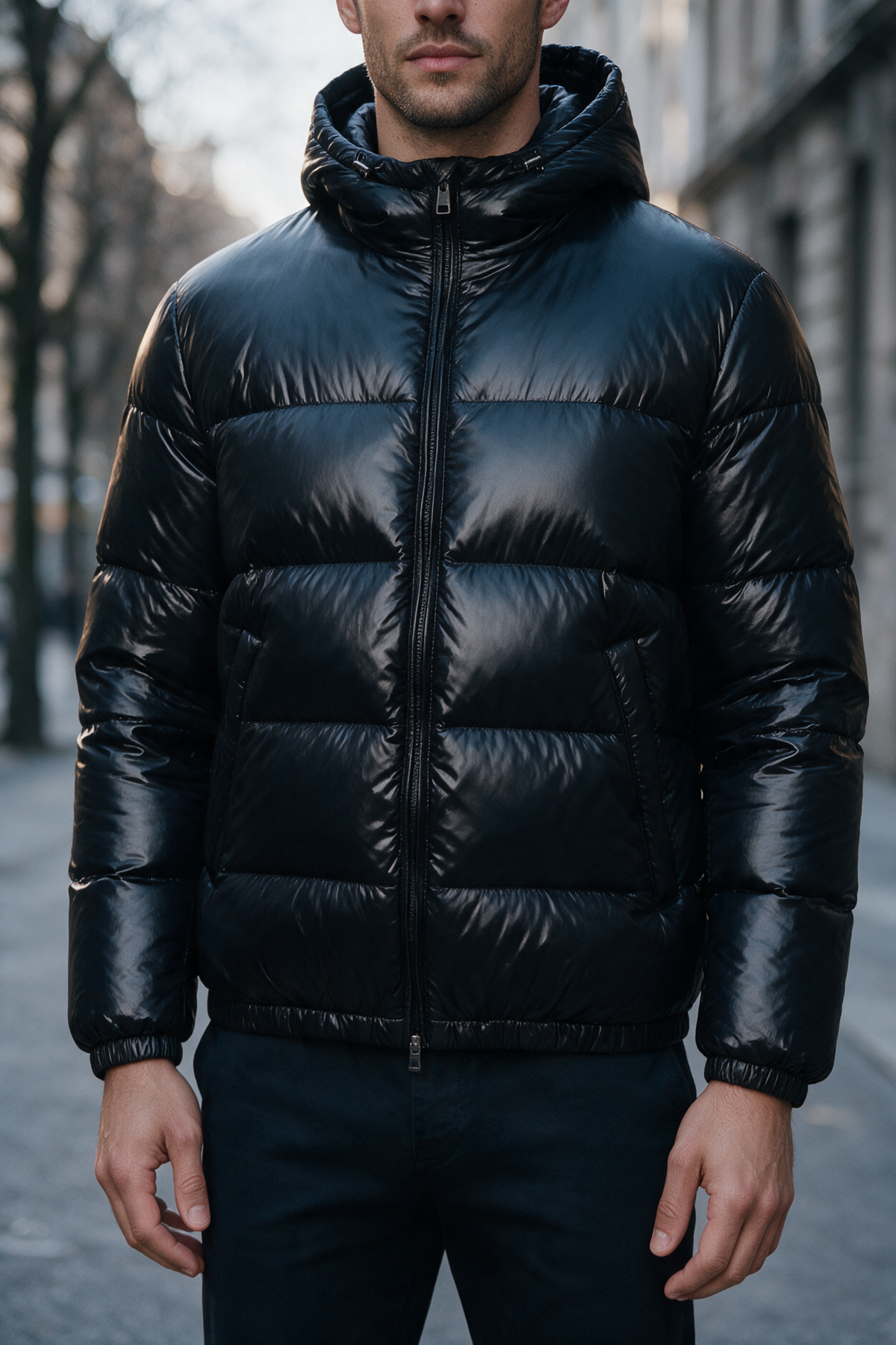 Men's Glossed Puffer Jacket