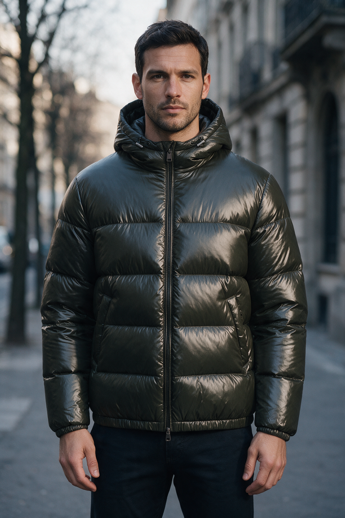 Men's Glossed Puffer Jacket