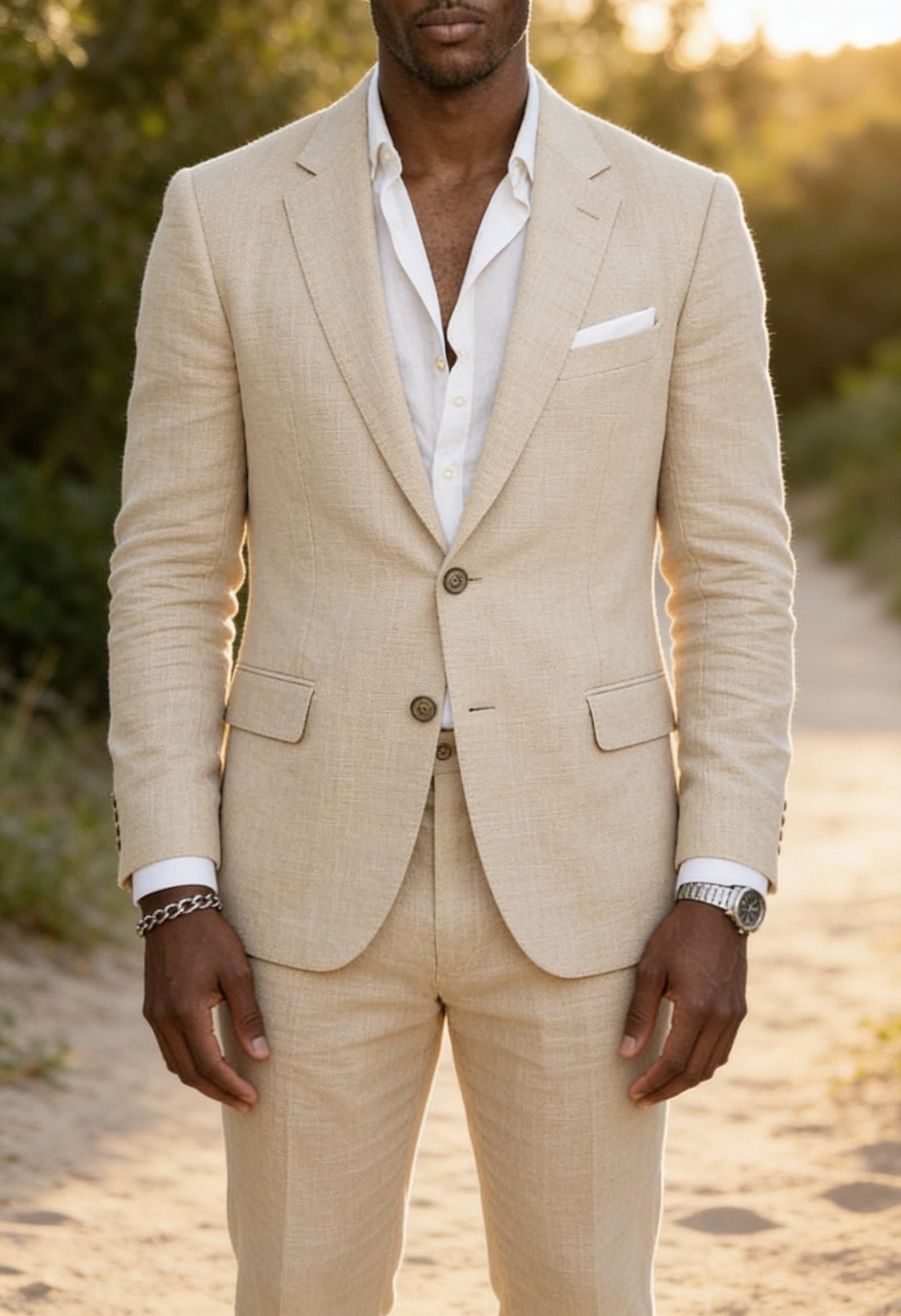 Men's Linen Two Piece Suit – Summer Edition