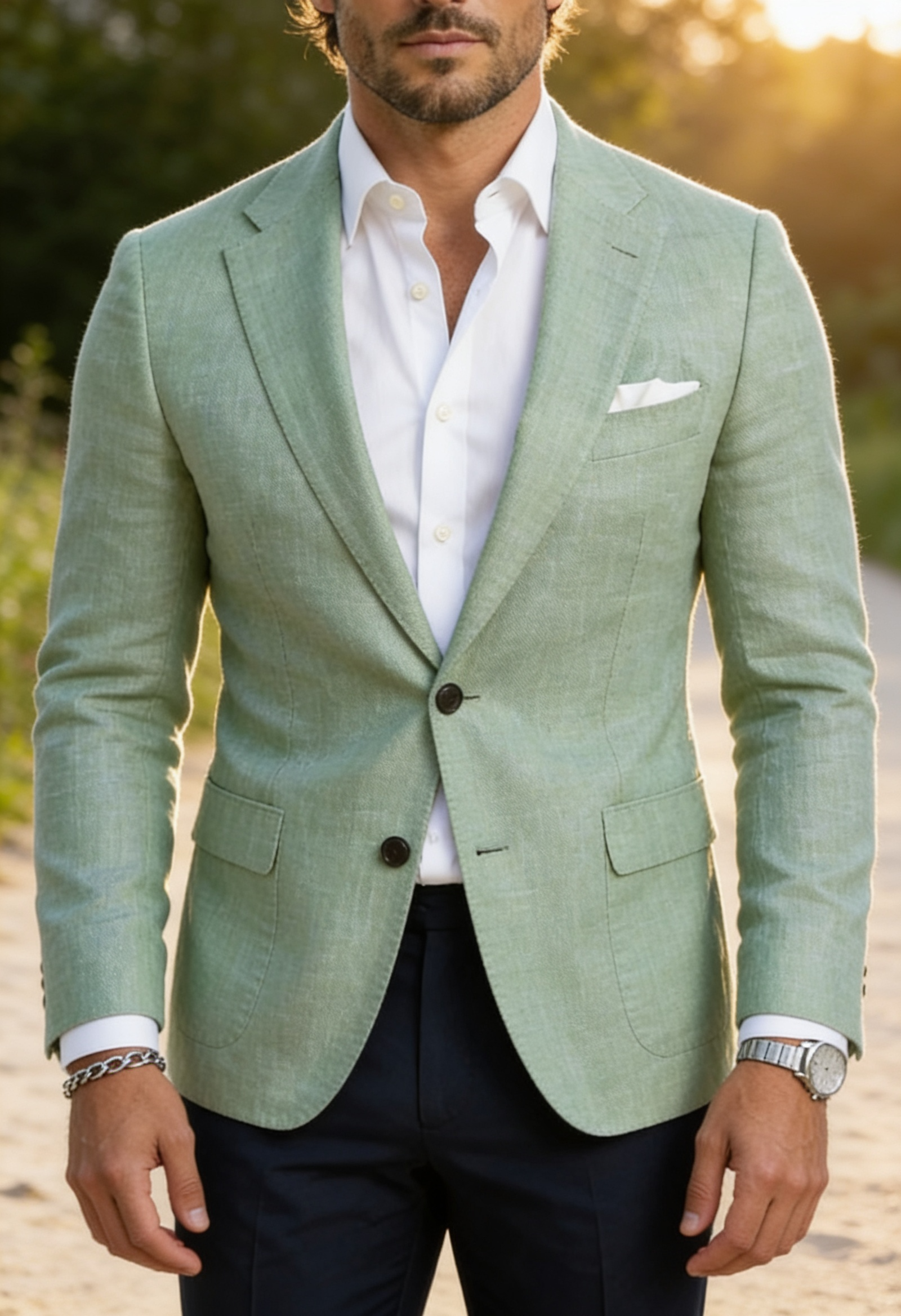 Men's Slim Fit Linen Blazer